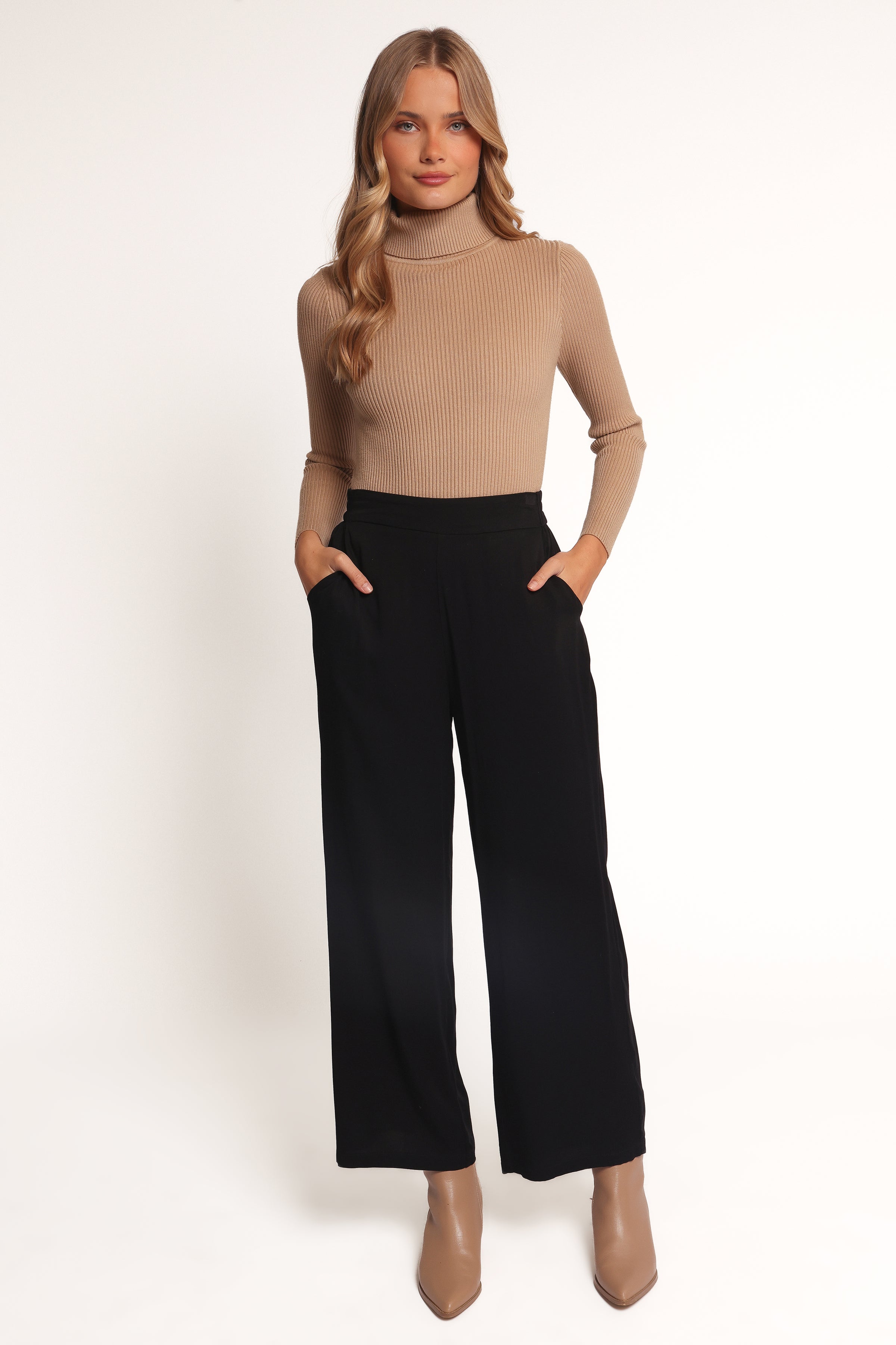 Petal and Pup USA BOTTOMS Rissa Wide Leg Pant - Black
