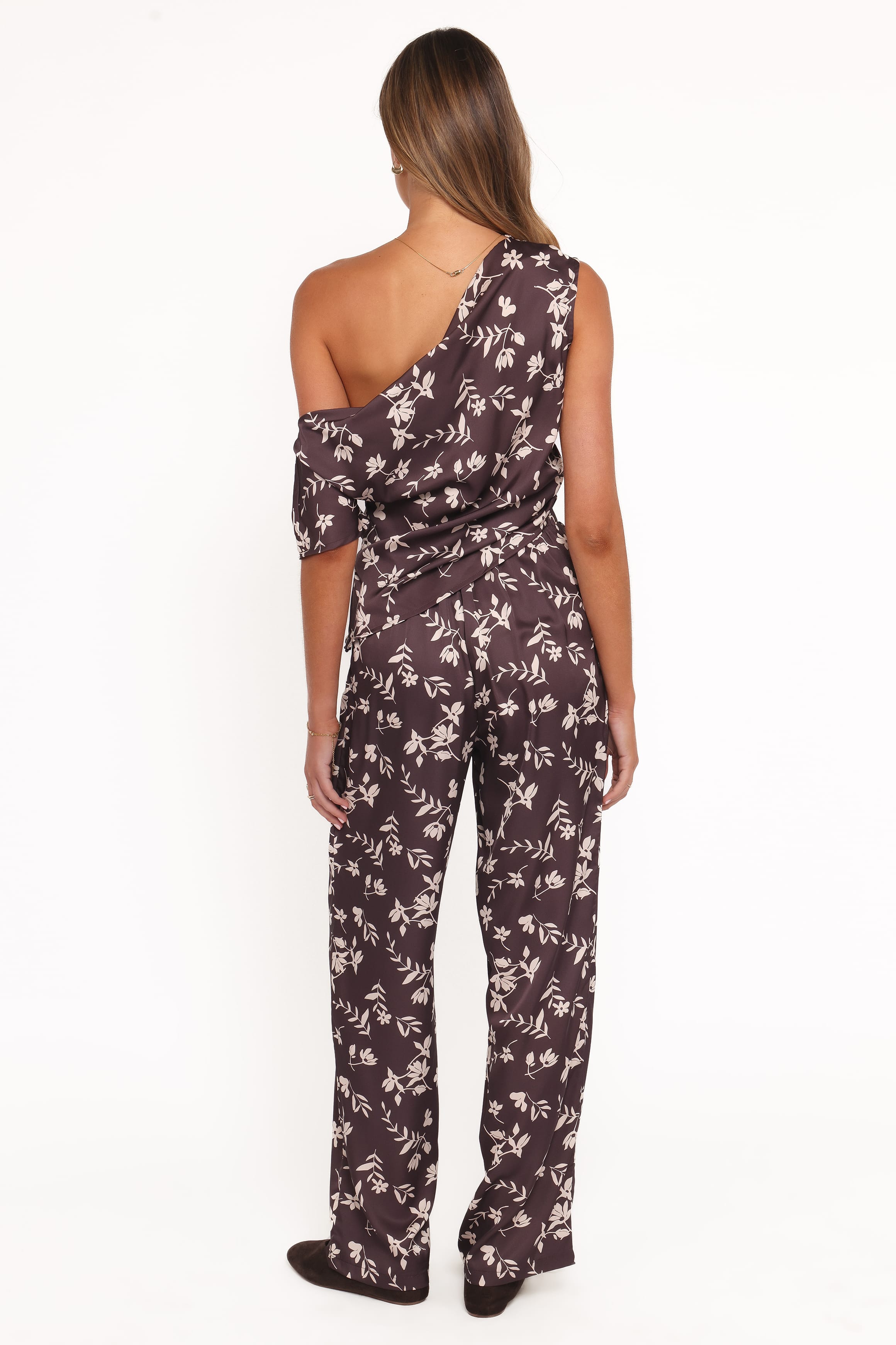 Petal and Pup USA BOTTOMS Romola Pant - Brown Cream Floral