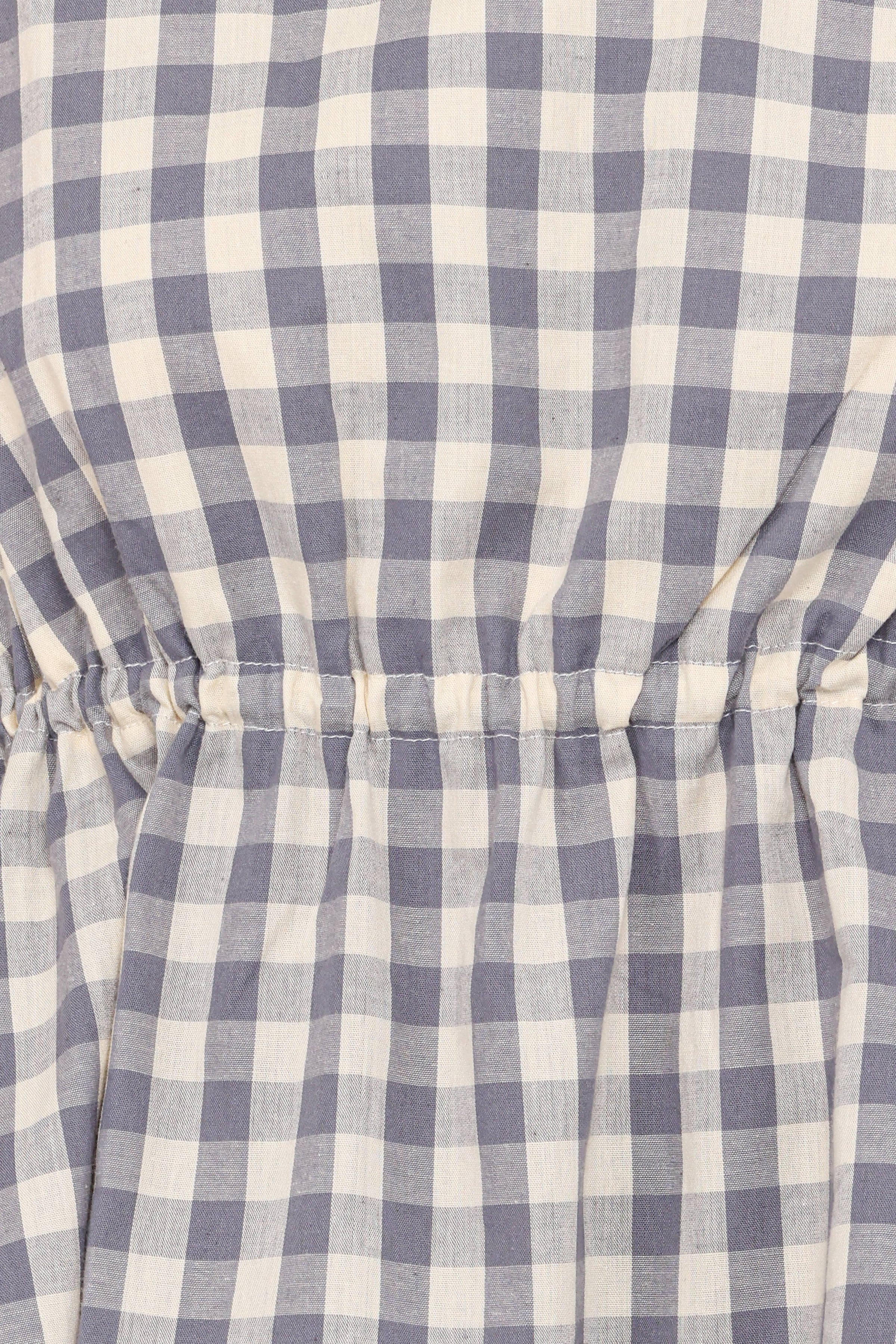 Petal and Pup USA BOTTOMS Rory Shorts - Slate Blue Gingham