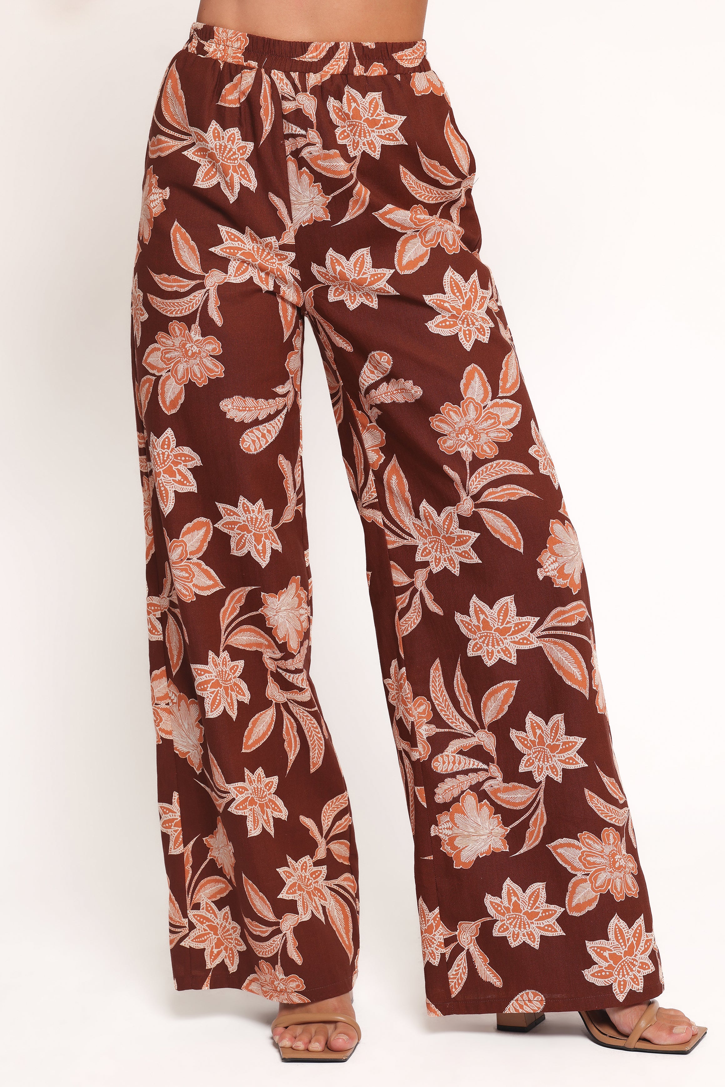 Petal and Pup USA BOTTOMS Samira Wide Leg Pant - Orange Floral