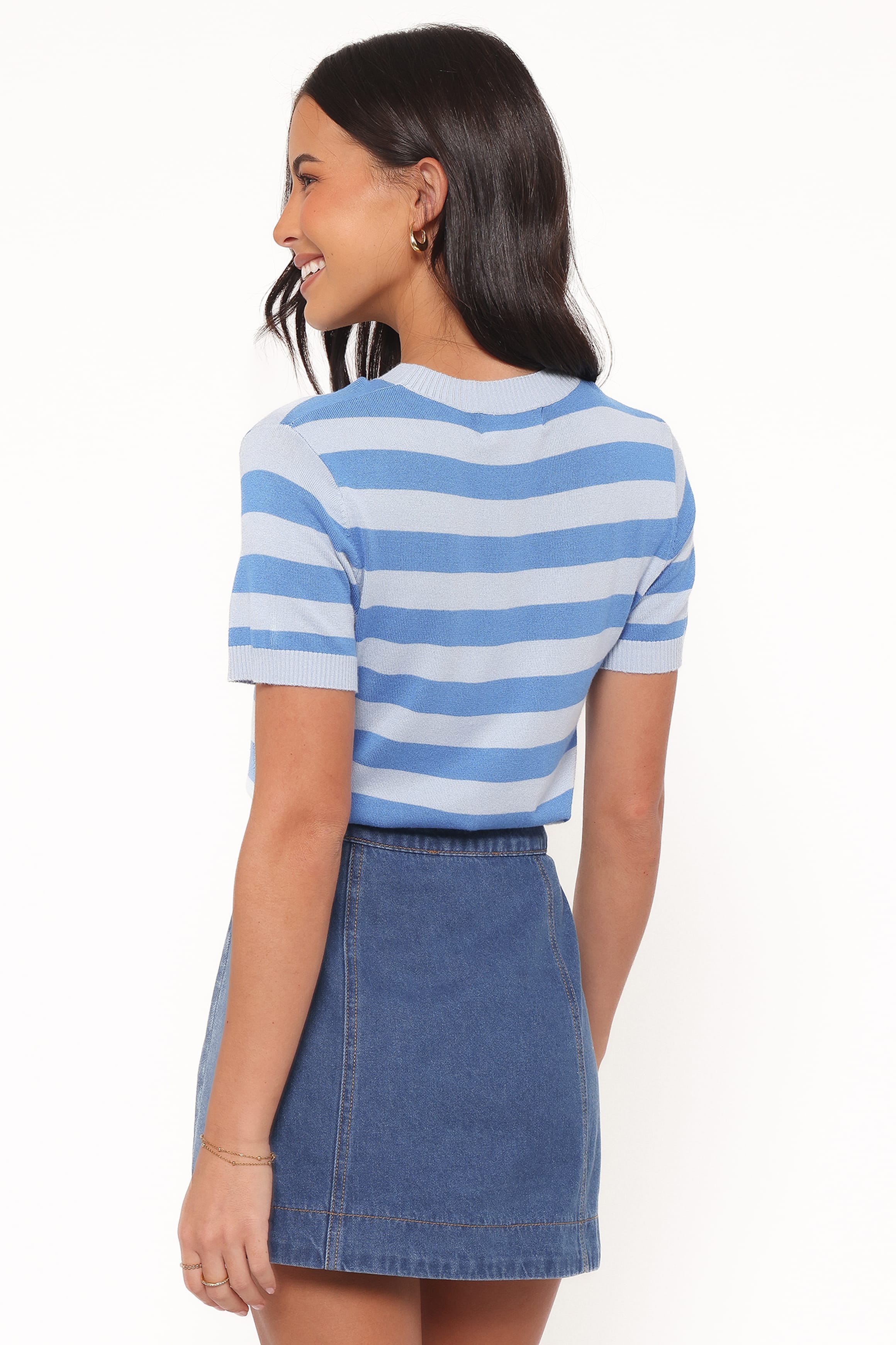 Petal and Pup USA BOTTOMS Sara Button Front Denim Mini Skirt - Dark Wash