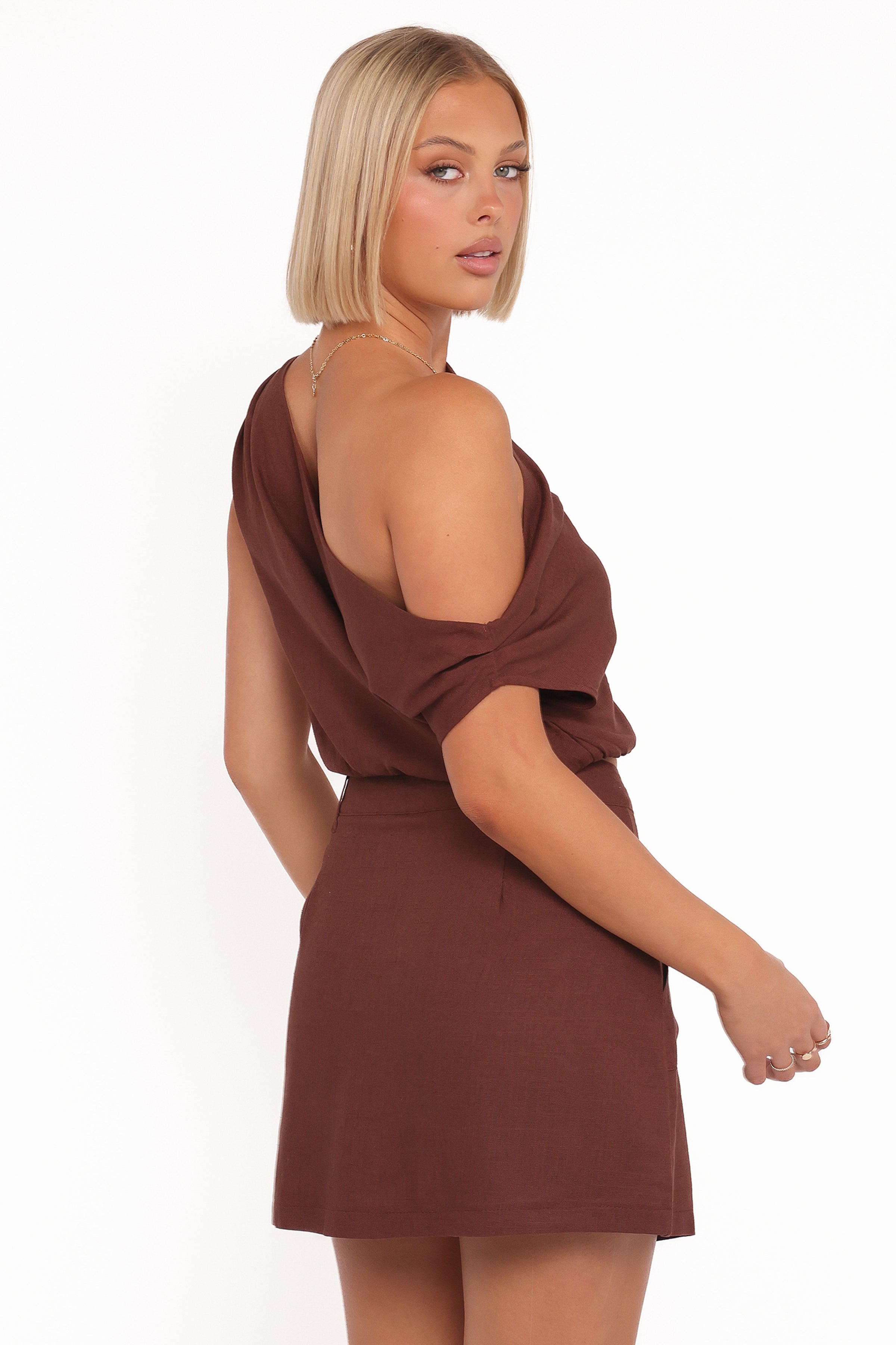 Petal and Pup USA BOTTOMS Shaw Mini Skort - Chocolate Brown