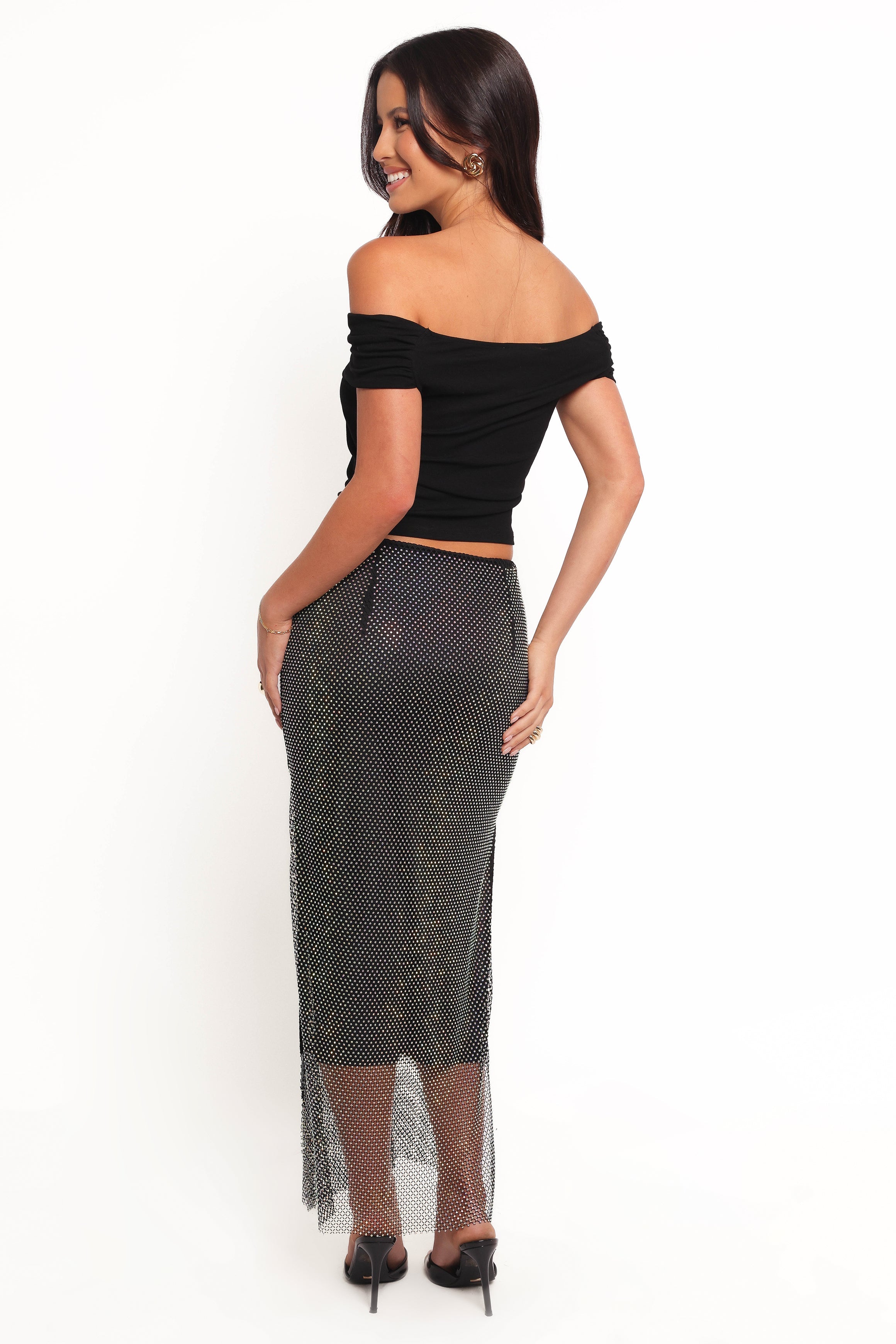 Petal and Pup USA BOTTOMS Sherida Midi Skirt - Black