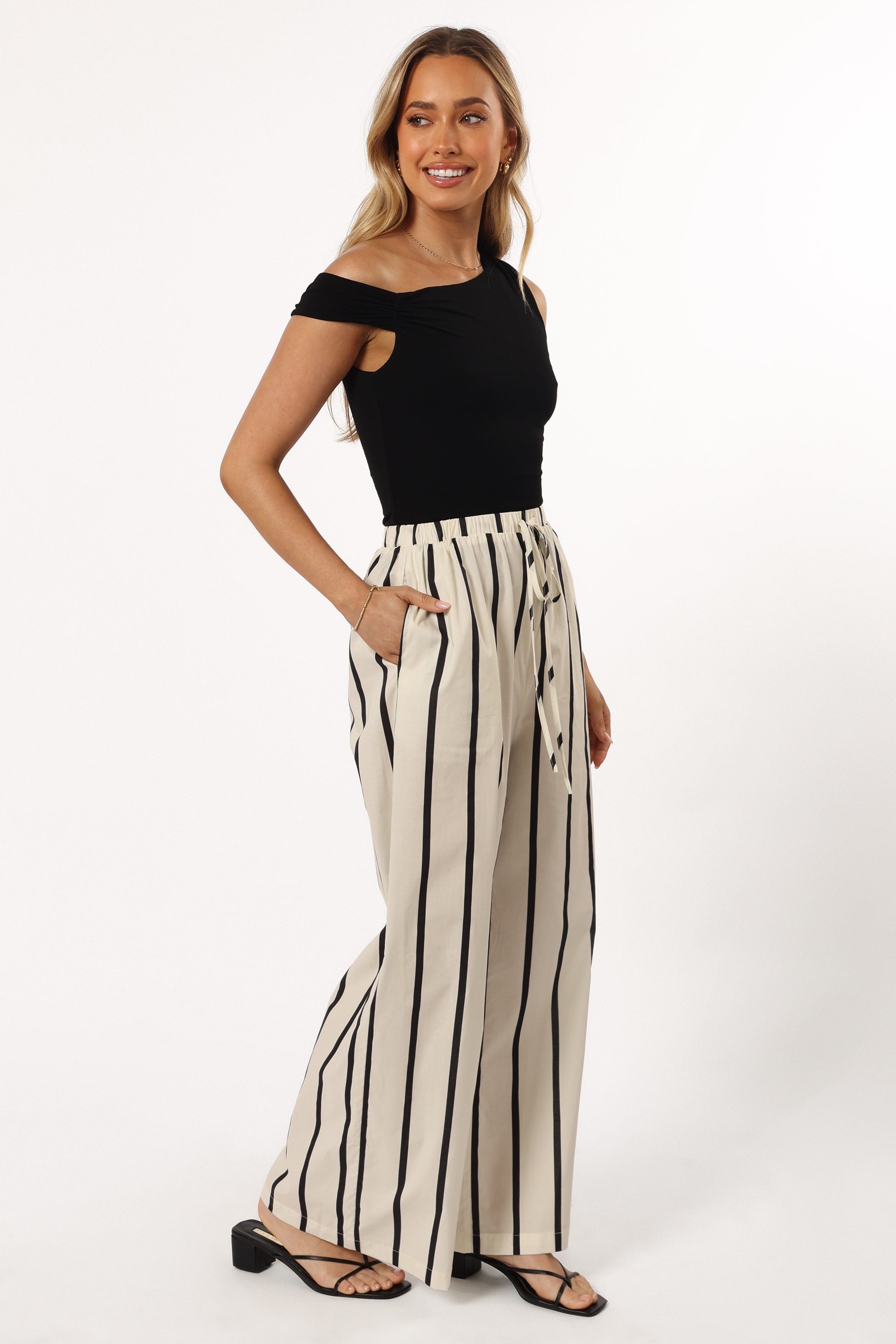Petal and Pup USA BOTTOMS Silvia Pant - Cream Stripe