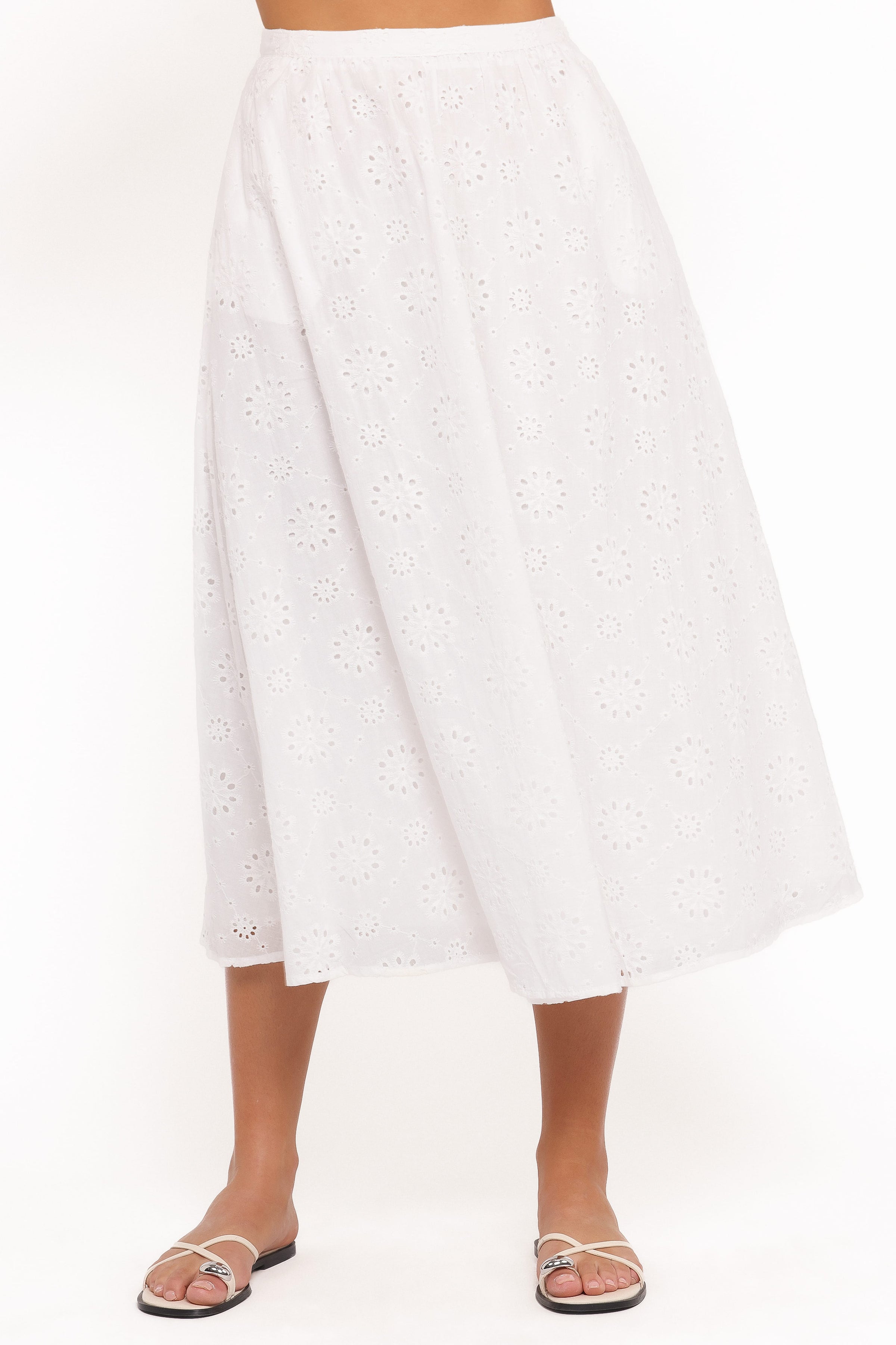 Petal and Pup USA BOTTOMS Sinead Eyelet Maxi Skirt - White