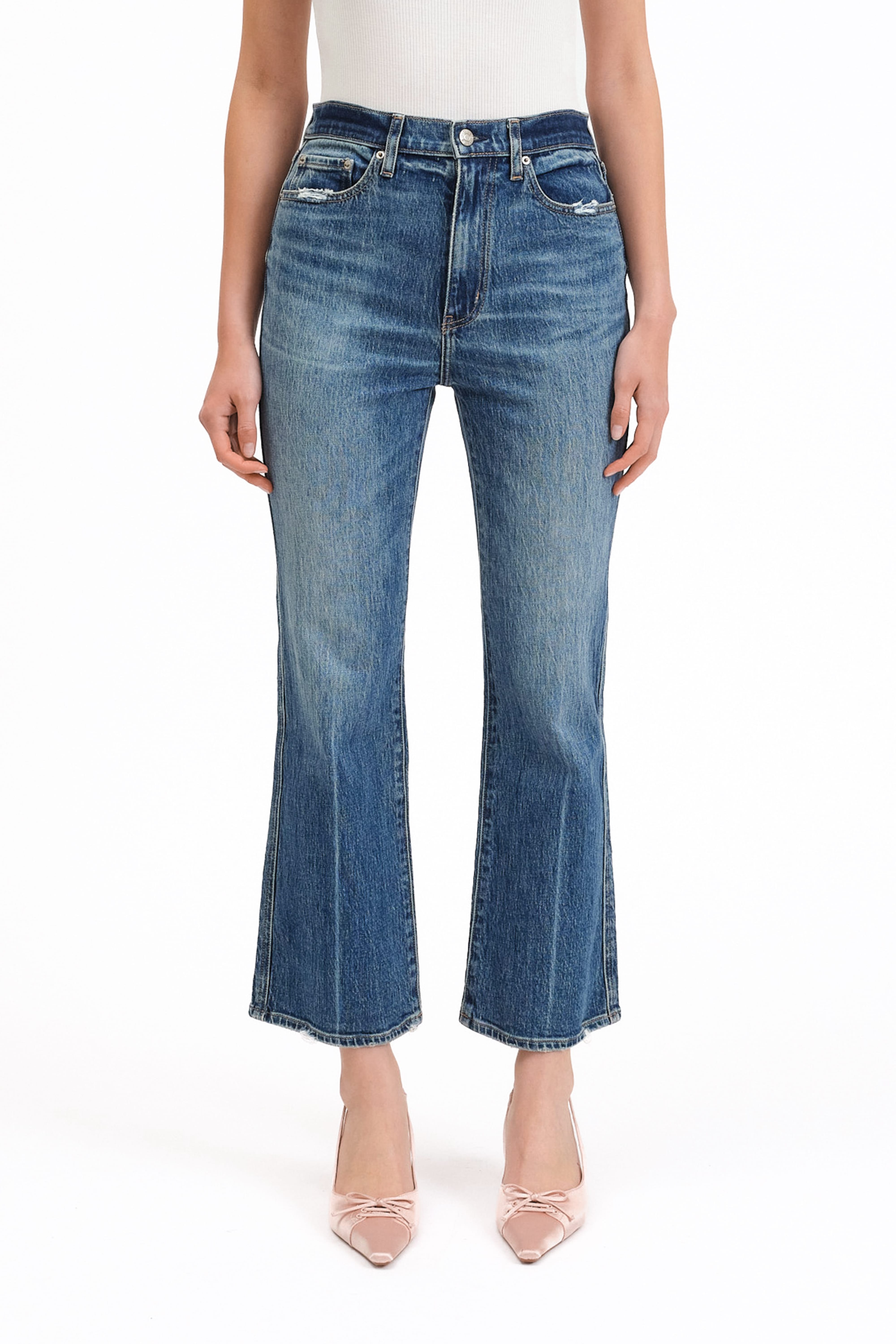 Petal and Pup USA BOTTOMS Soho High Rise Ankle Flare Jean - Rush Hour