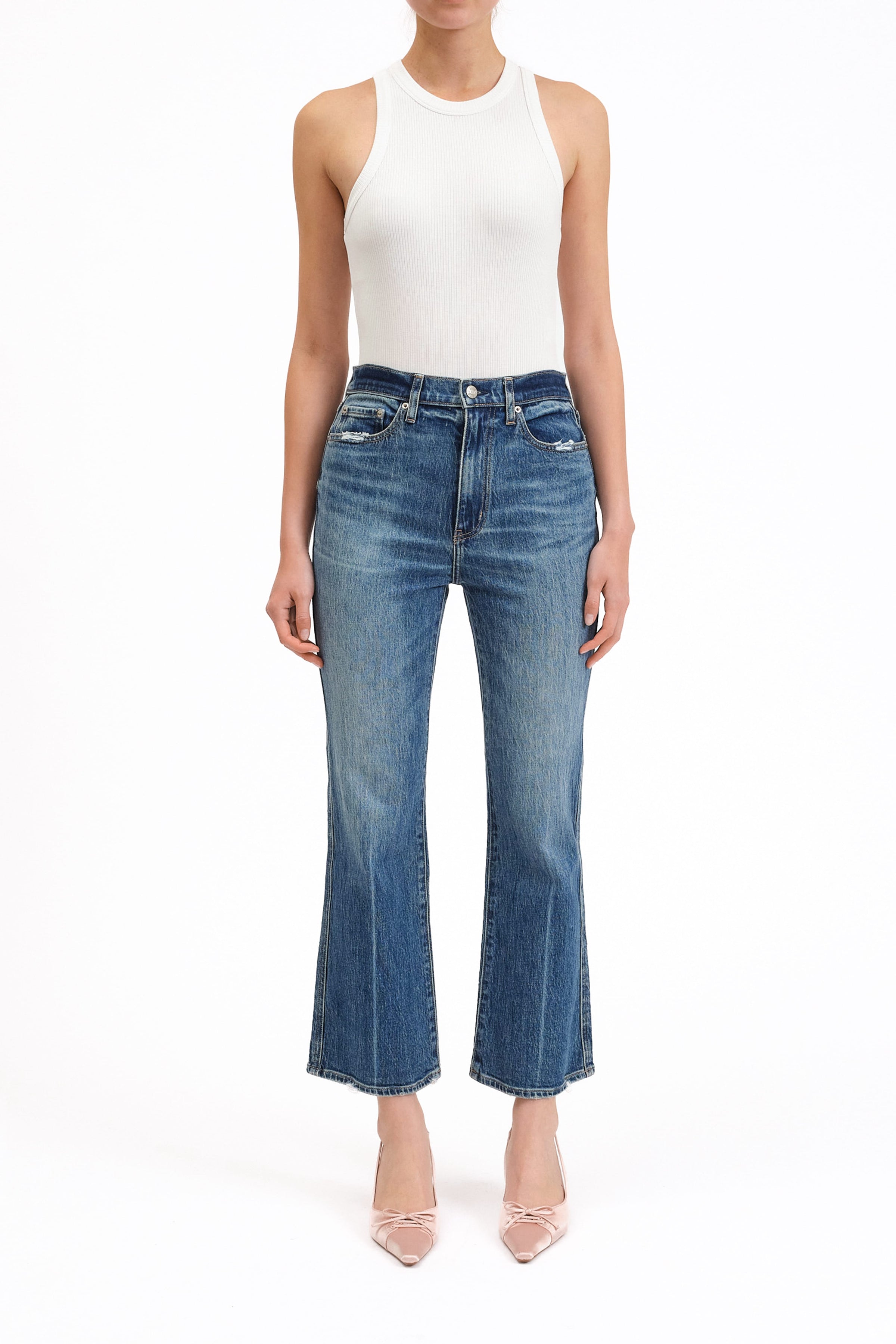 Petal and Pup USA BOTTOMS Soho High Rise Ankle Flare Jean - Rush Hour