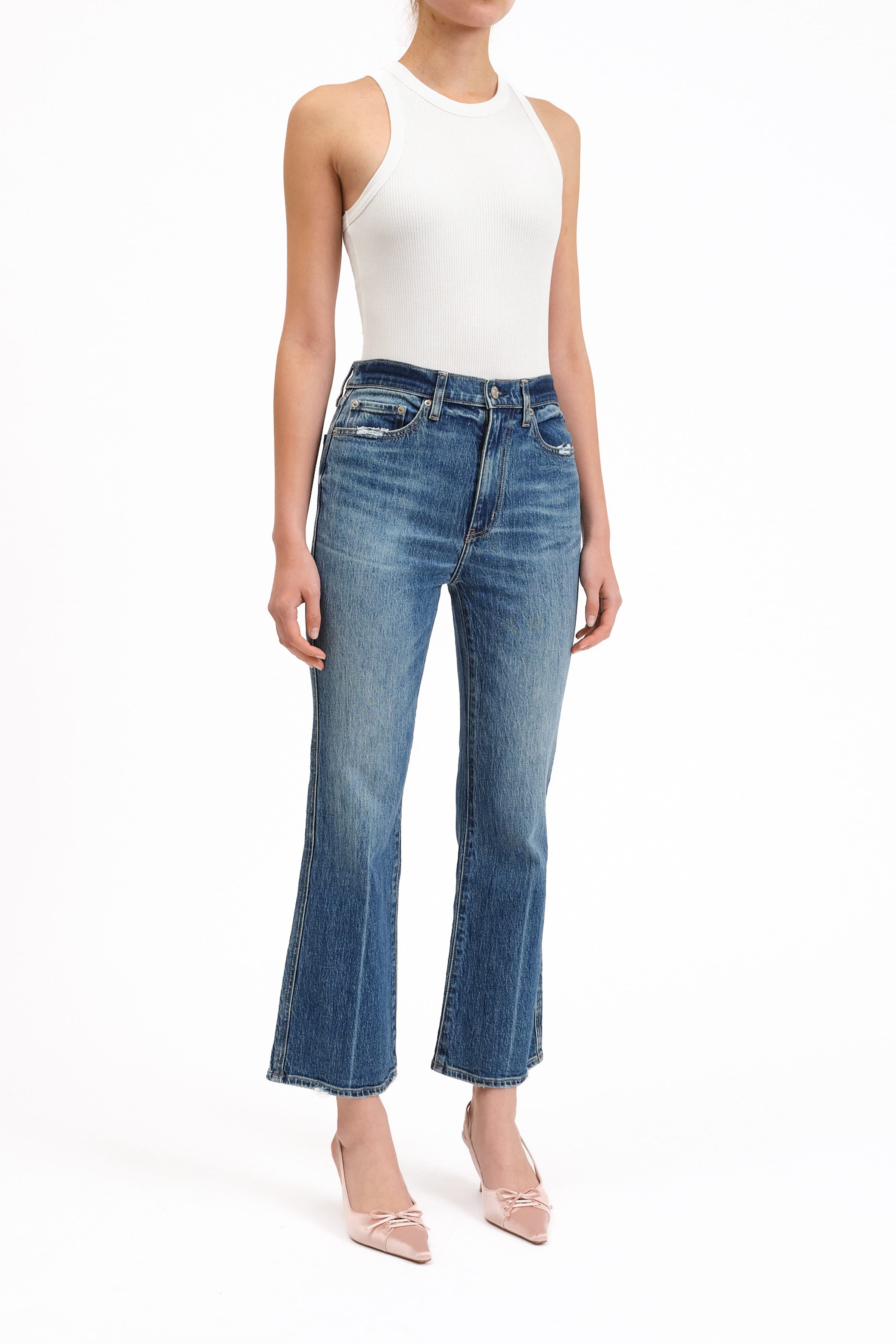 Petal and Pup USA BOTTOMS Soho High Rise Ankle Flare Jean - Rush Hour