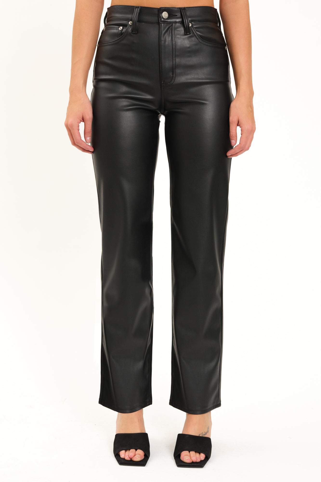 Petal and Pup USA BOTTOMS Sundaze Faux Leather Pant - Cinematic
