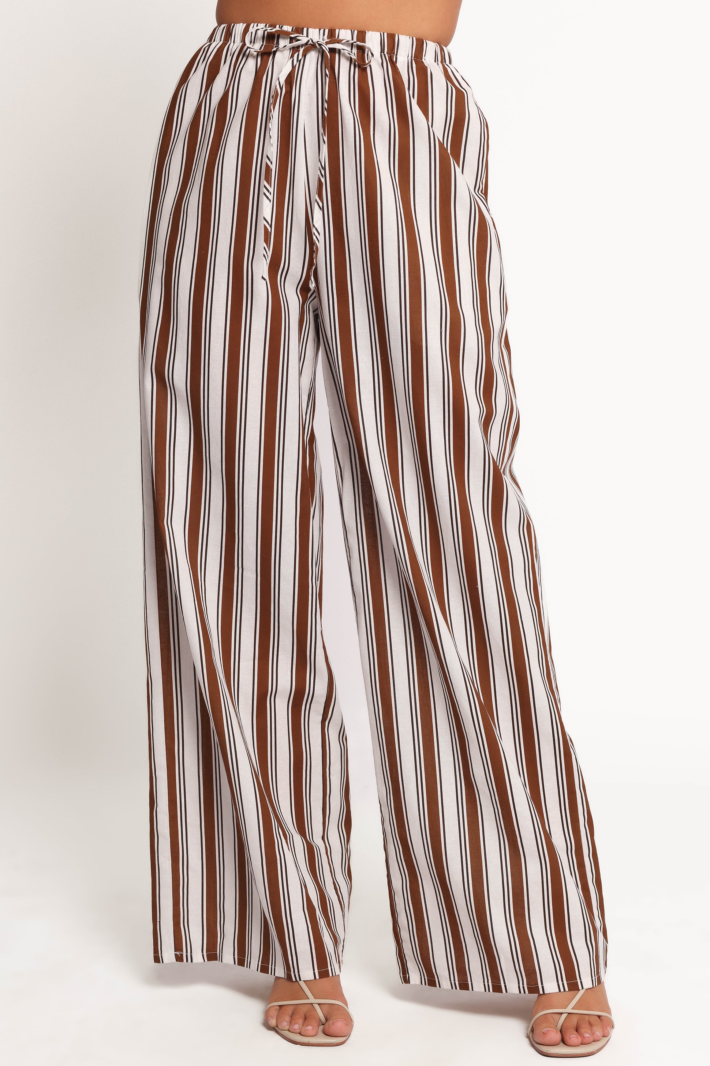 Petal and Pup USA BOTTOMS Thalia Wide Leg Pant - Chocolate Stripe (Hold for Rack)