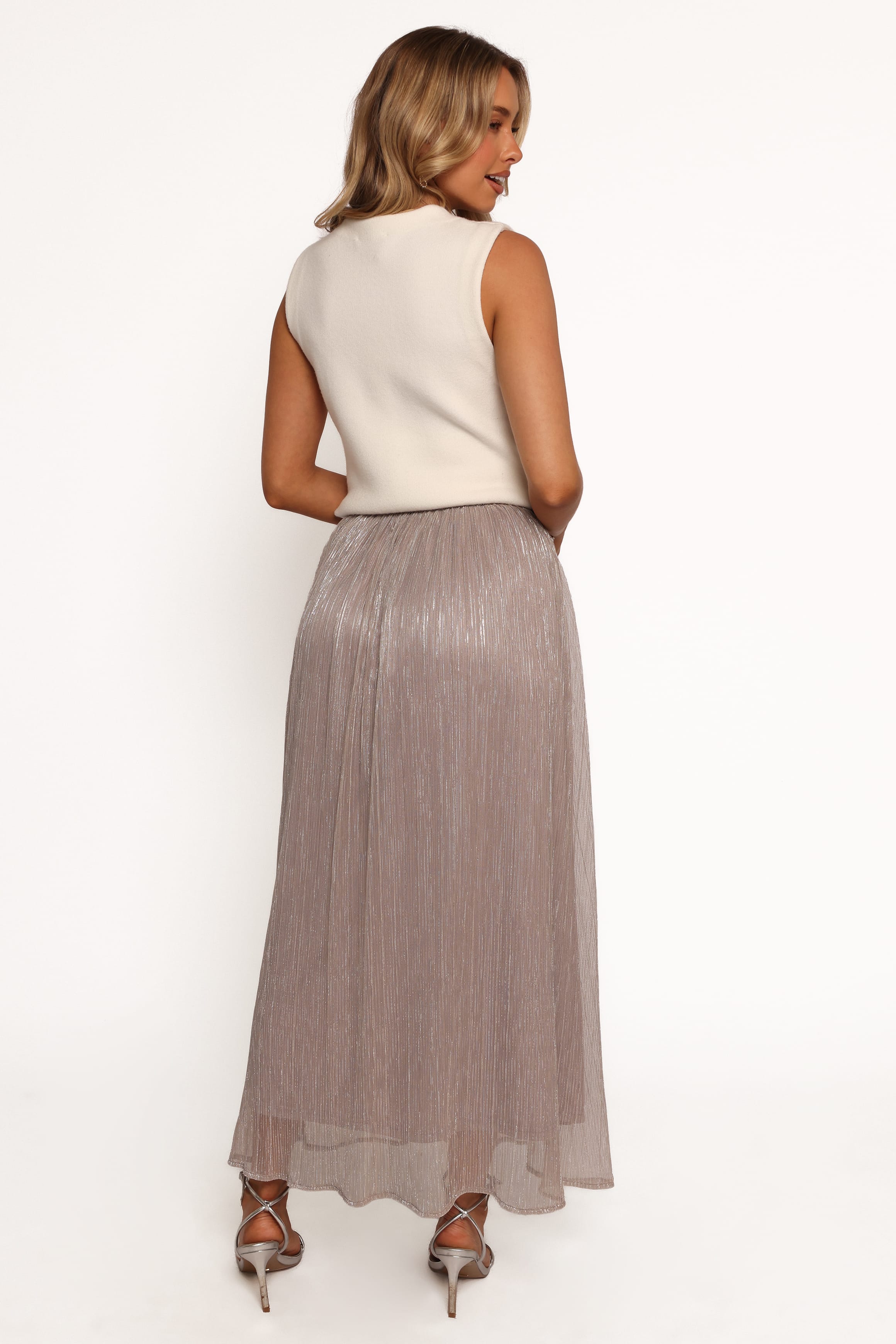 Petal and Pup USA BOTTOMS Tricia Maxi Skirt - Silver