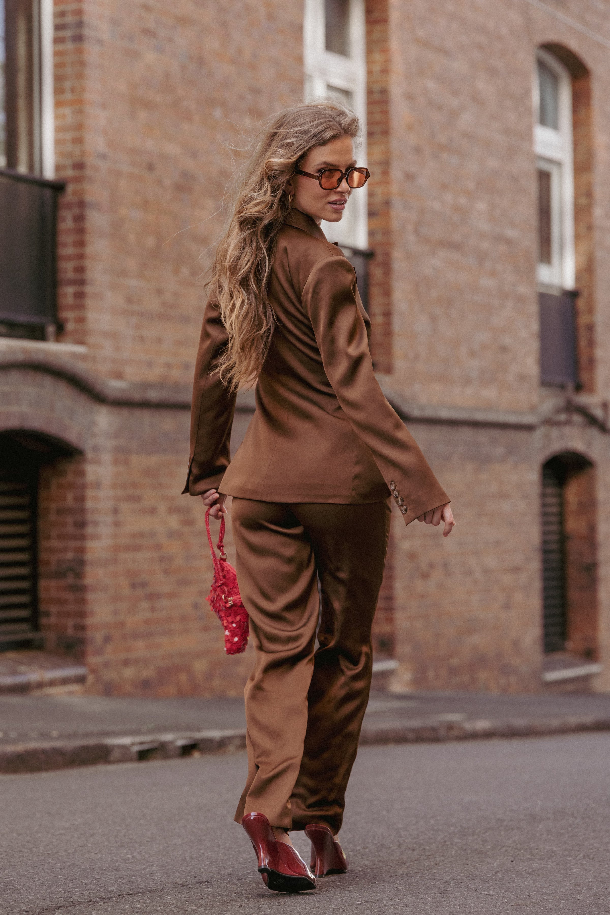 Petal and Pup USA BOTTOMS Trina Tailored Pant - Brown