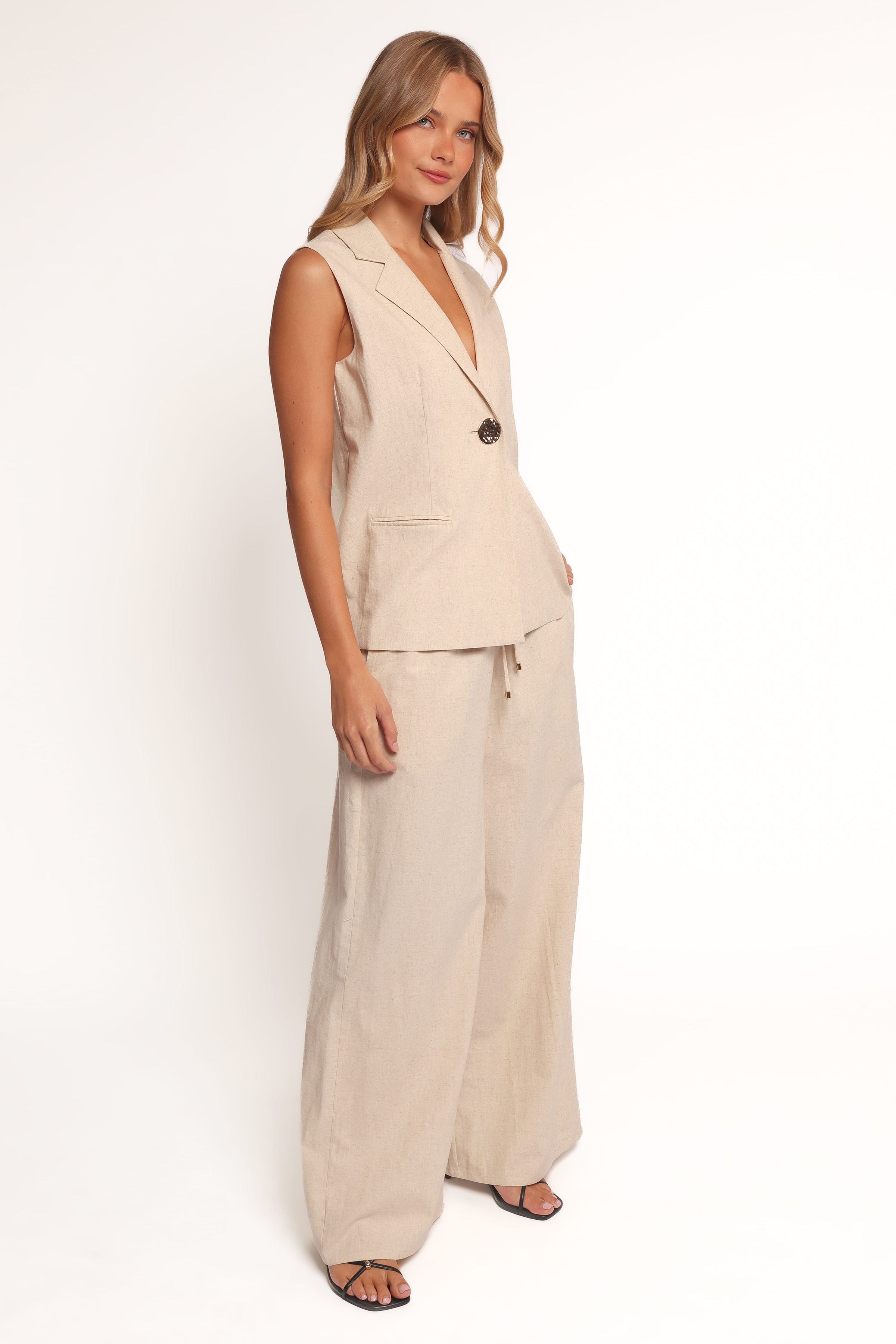 Petal and Pup USA BOTTOMS Trula Wide Leg Pant - Oatmeal