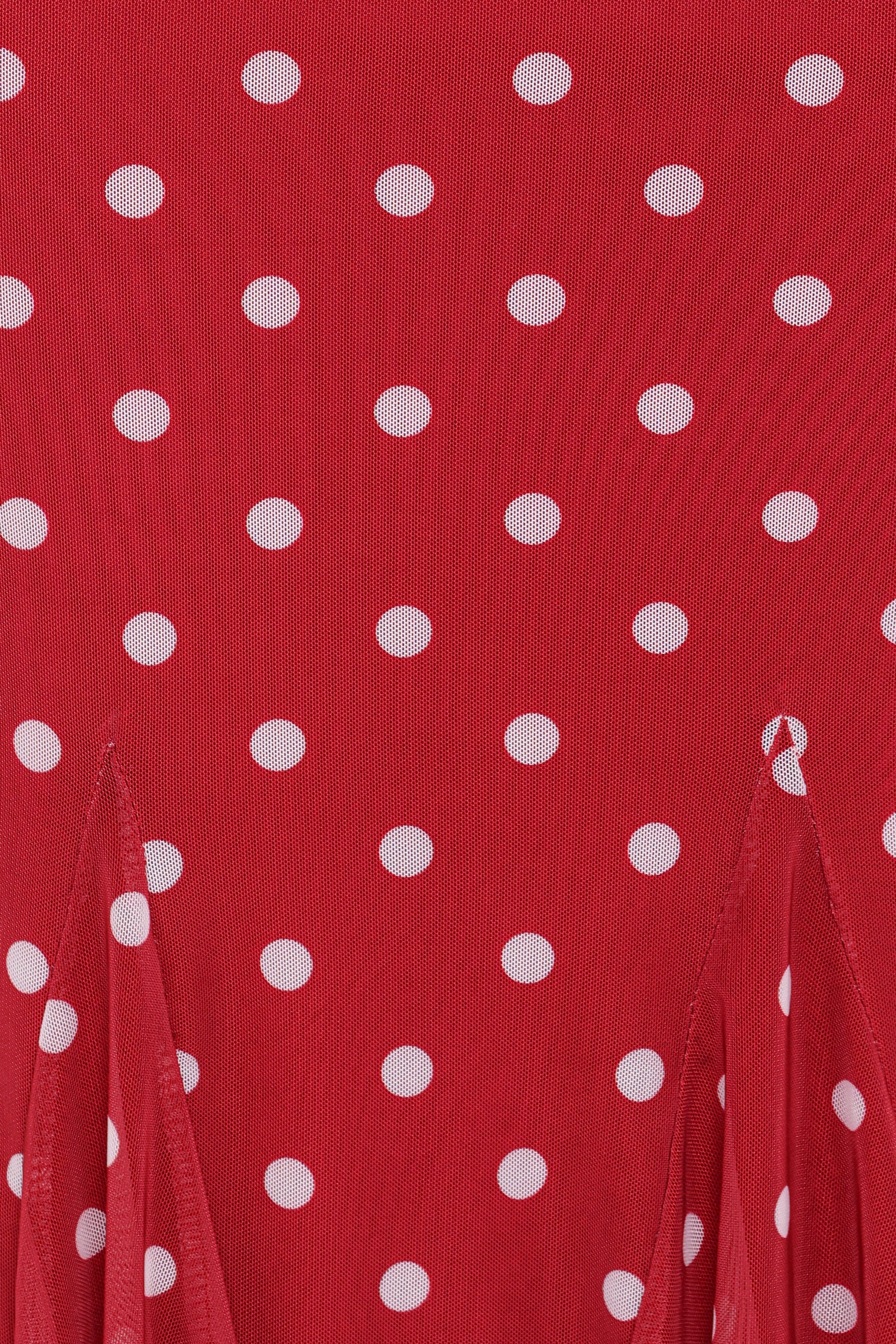 Petal and Pup USA BOTTOMS Tullia Mesh Midi Skirt - Red Polka Dot