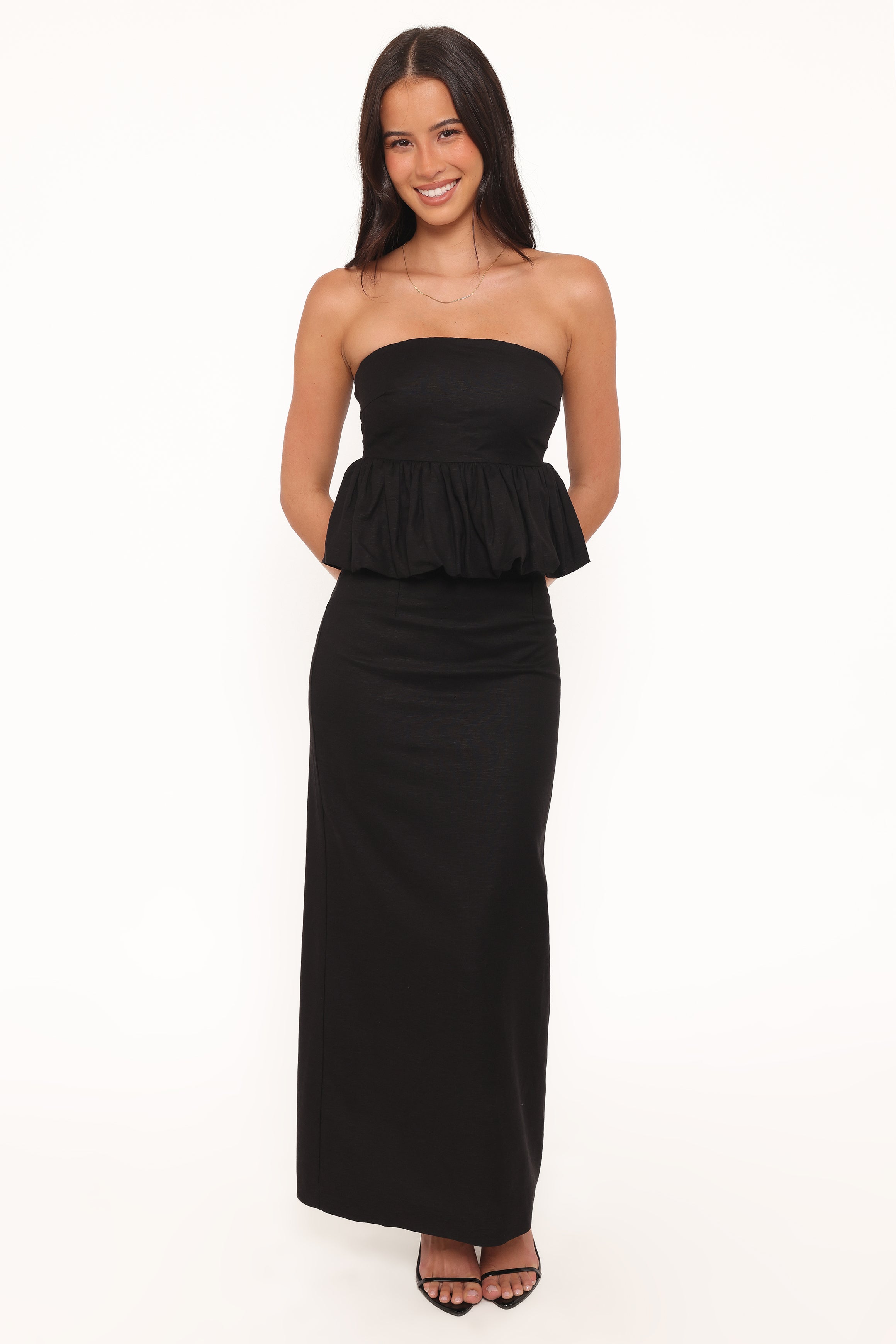 Petal and Pup USA BOTTOMS Ursa Fitted Column Skirt - Black