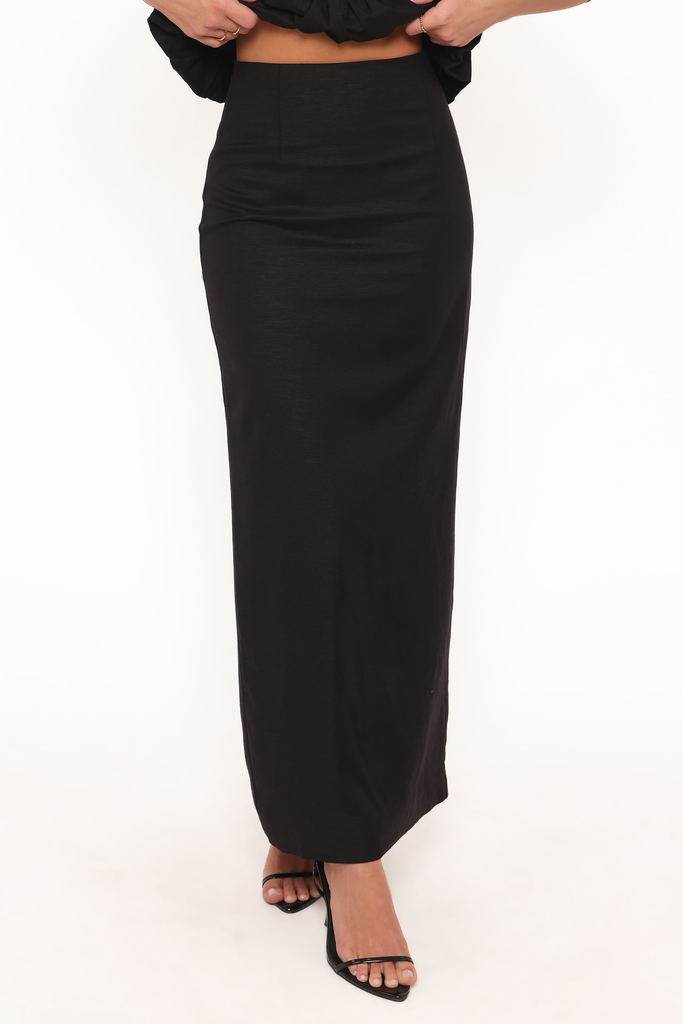 Petal and Pup USA BOTTOMS Ursa Fitted Column Skirt - Black