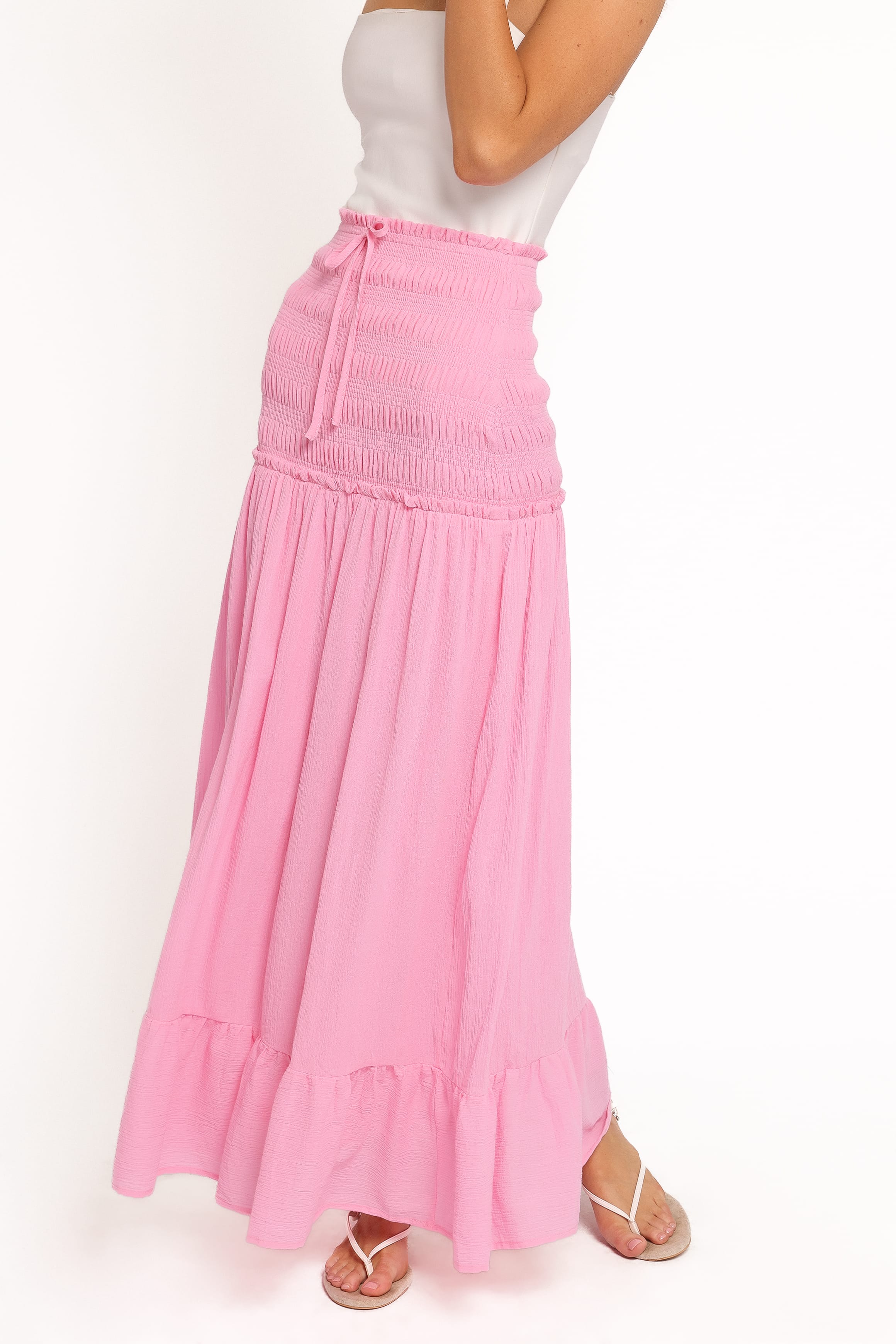 Petal and Pup USA BOTTOMS Valerie Drop Waist Maxi Skirt - Pink