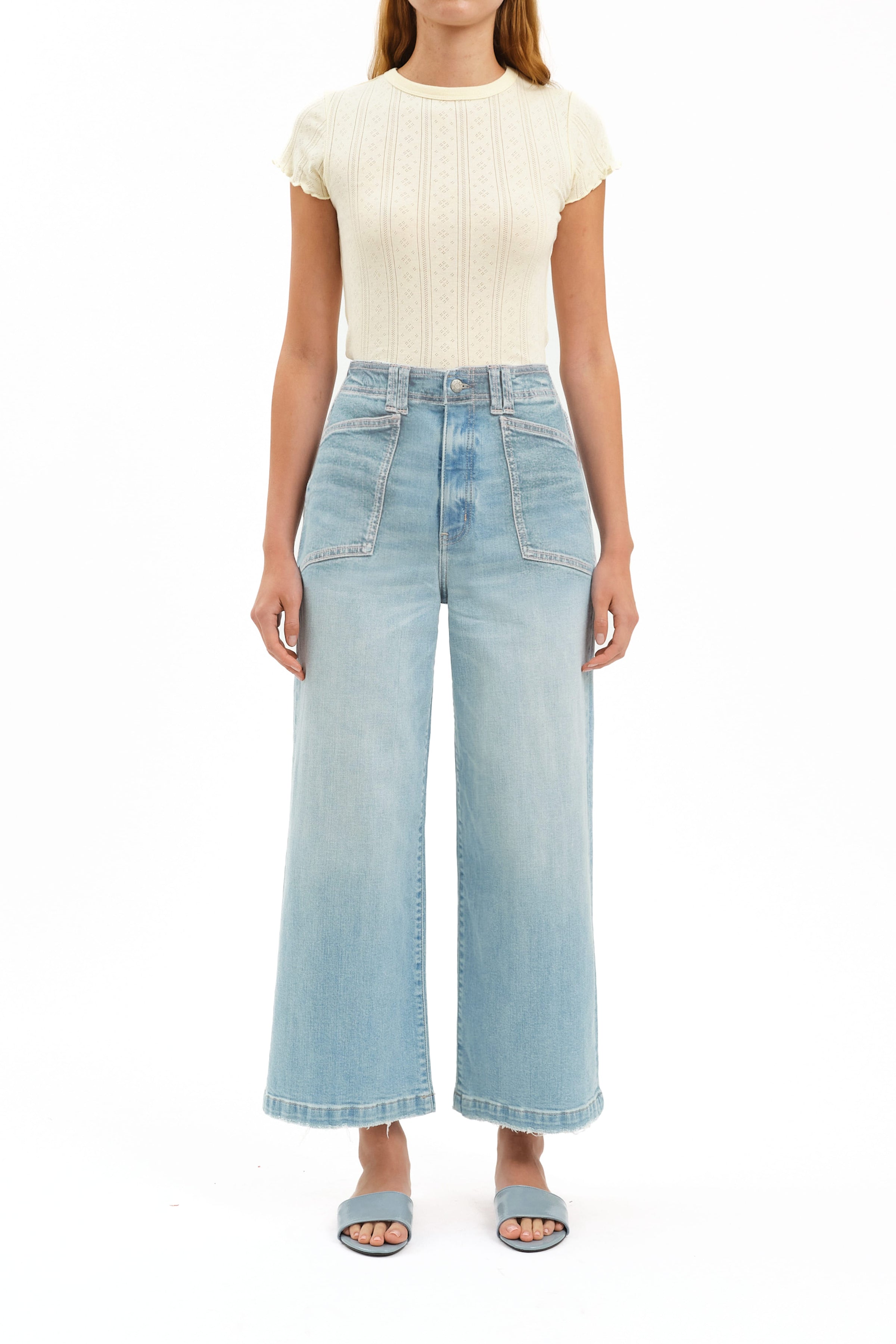 Petal and Pup USA BOTTOMS Valley Girl Wide Leg Jean - Romcom