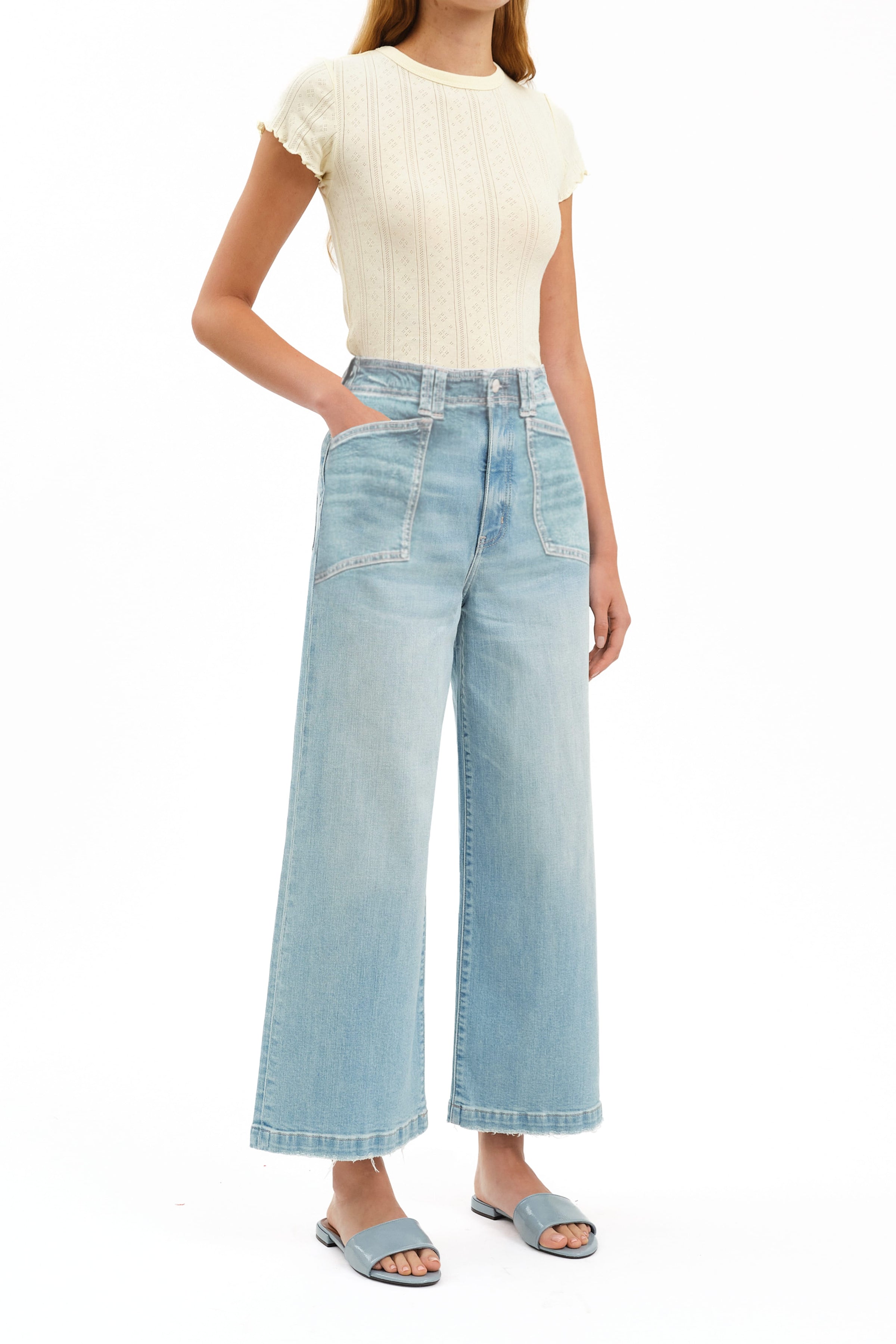Petal and Pup USA BOTTOMS Valley Girl Wide Leg Jean - Romcom