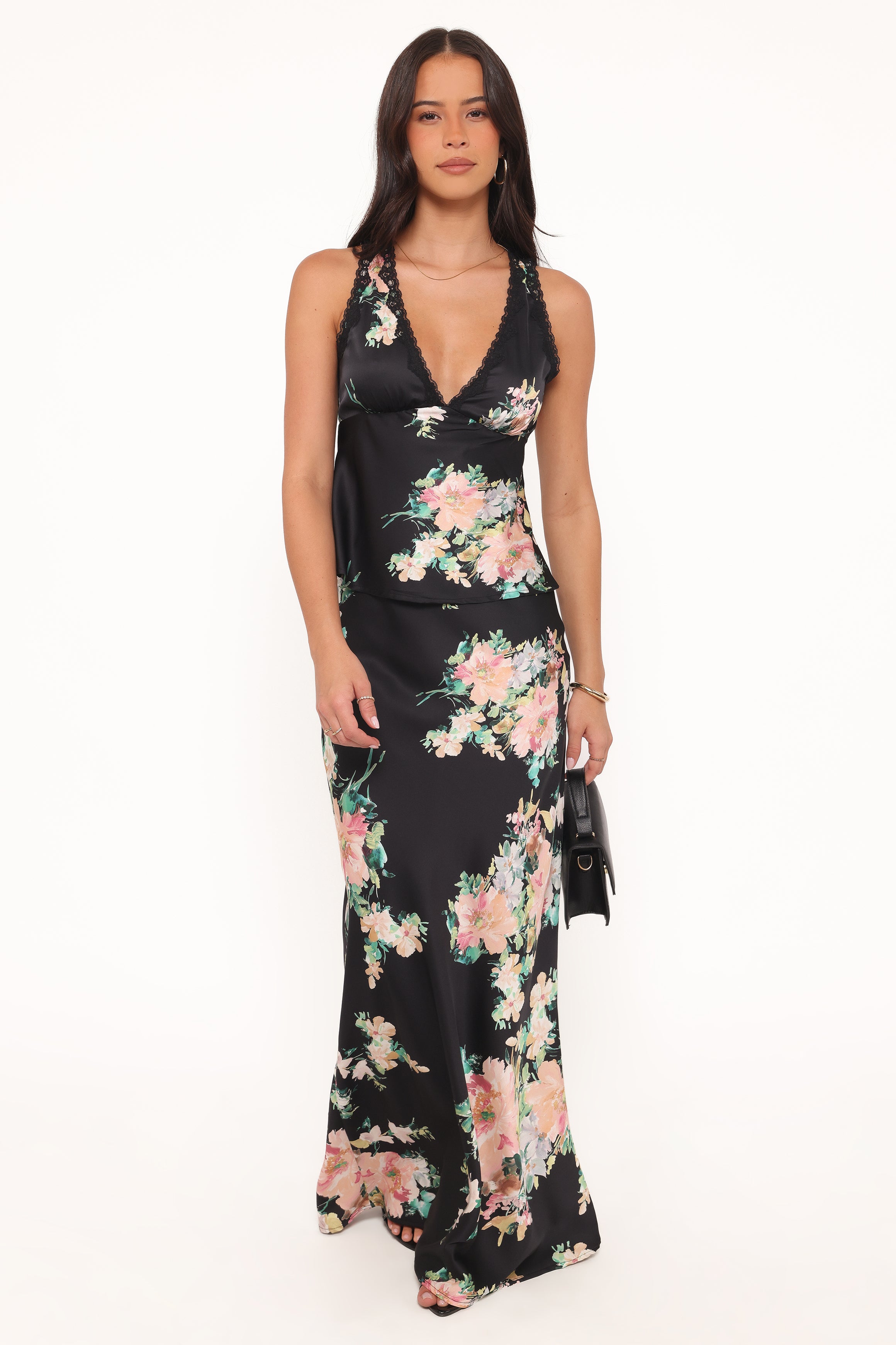 Petal and Pup USA BOTTOMS Velman Skirt - Black Floral