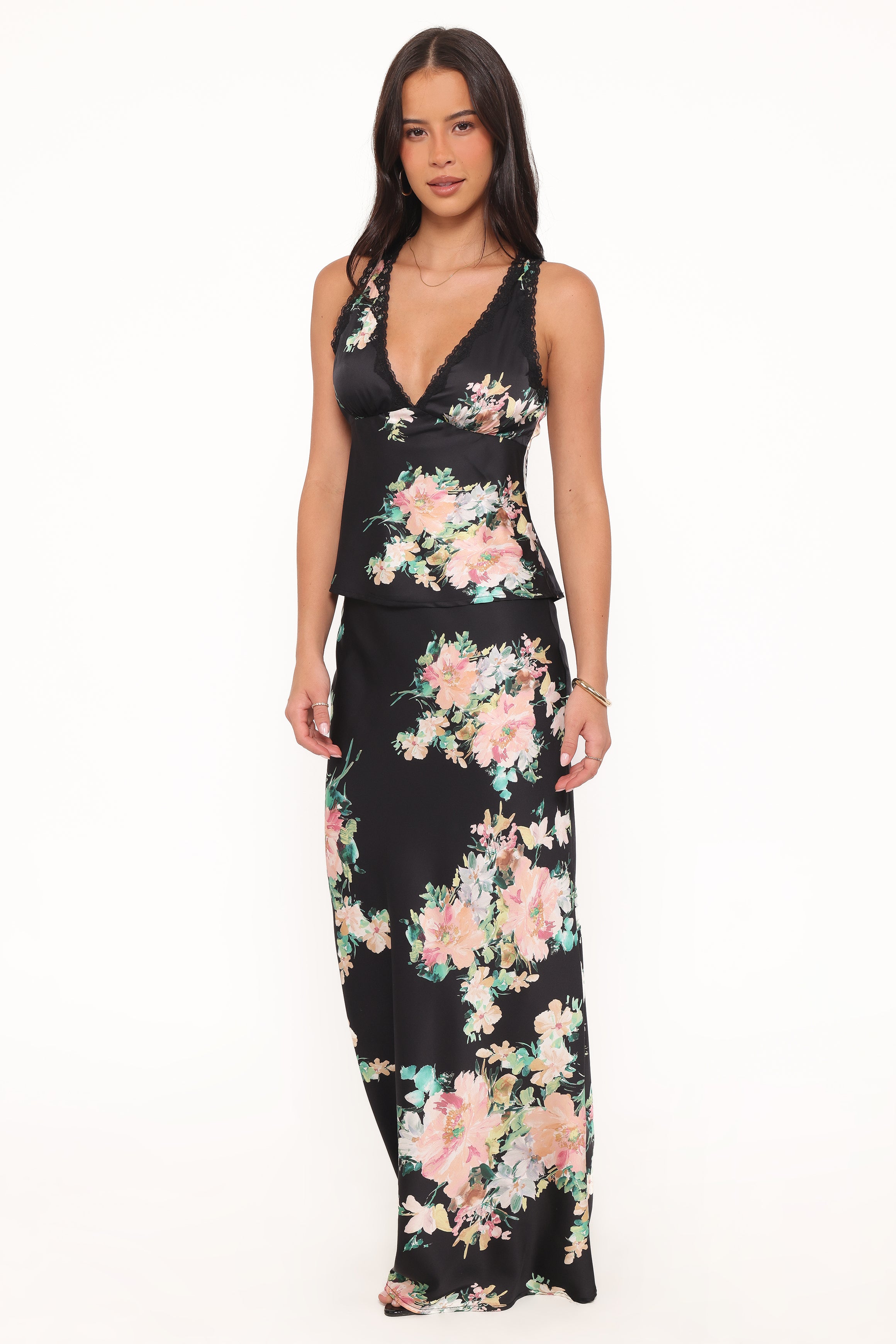 Petal and Pup USA BOTTOMS Velman Skirt - Black Floral