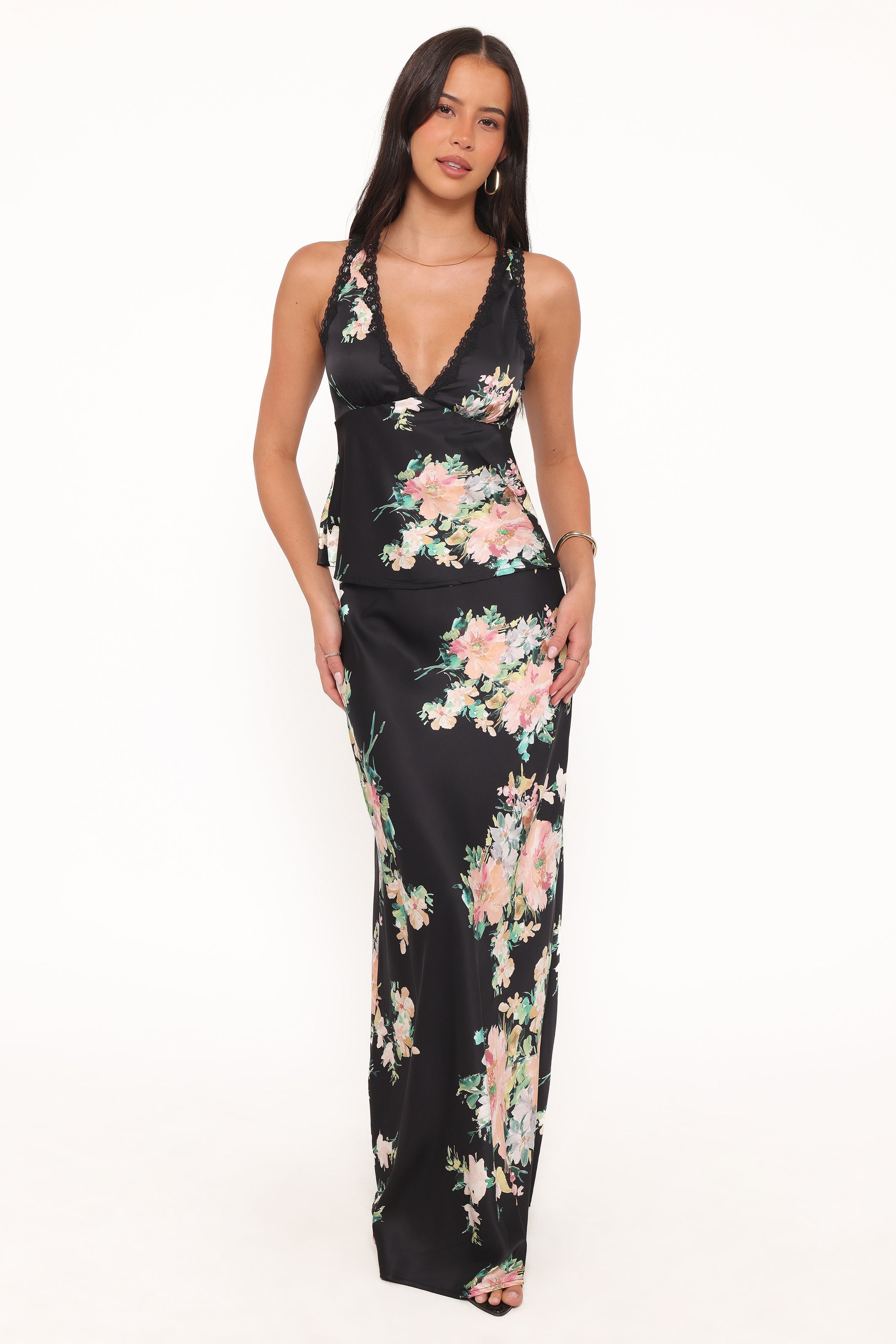 Petal and Pup USA BOTTOMS Velman Skirt - Black Floral