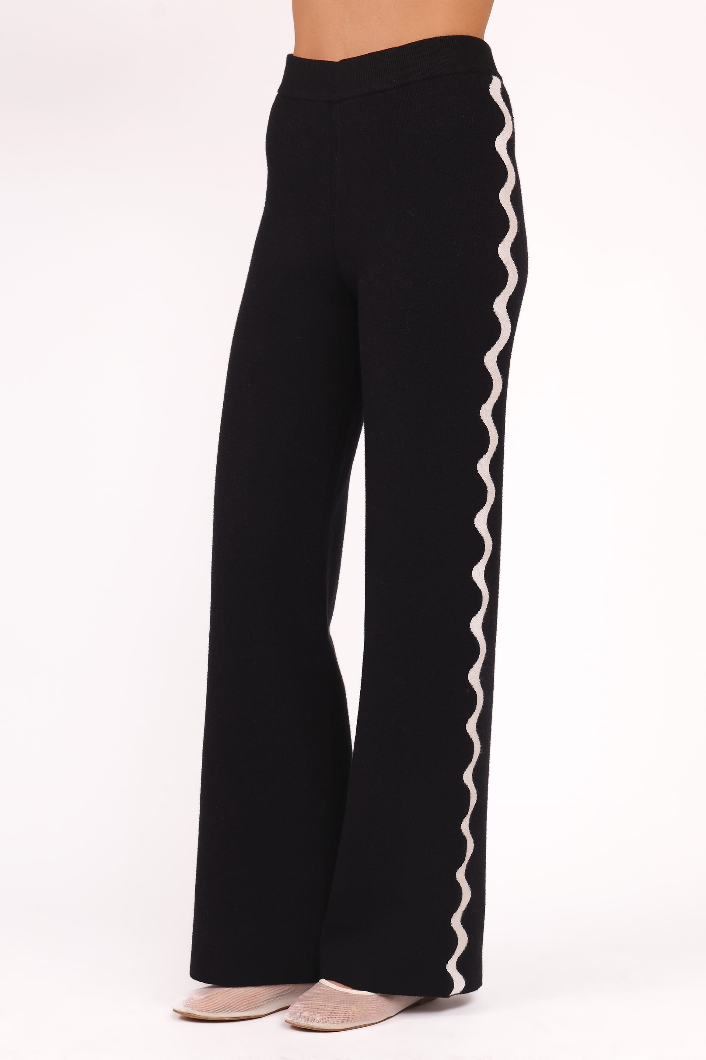 Petal and Pup USA BOTTOMS Vespa Knitted Pant - Black White