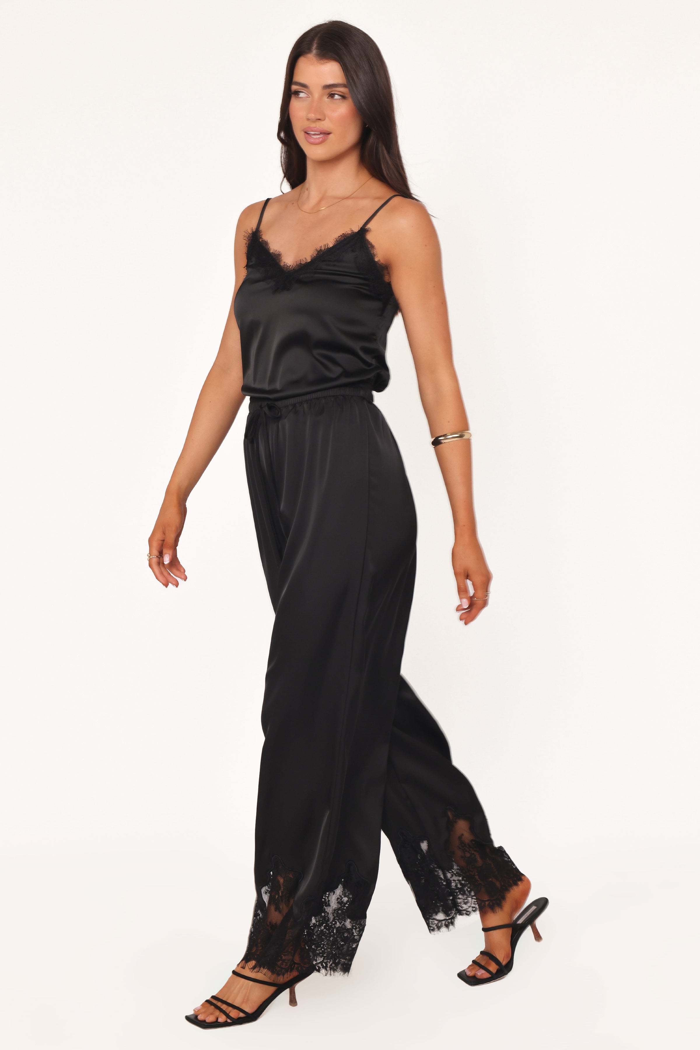 Petal and Pup USA BOTTOMS Viola Drawstring Wide Leg Pant - Black