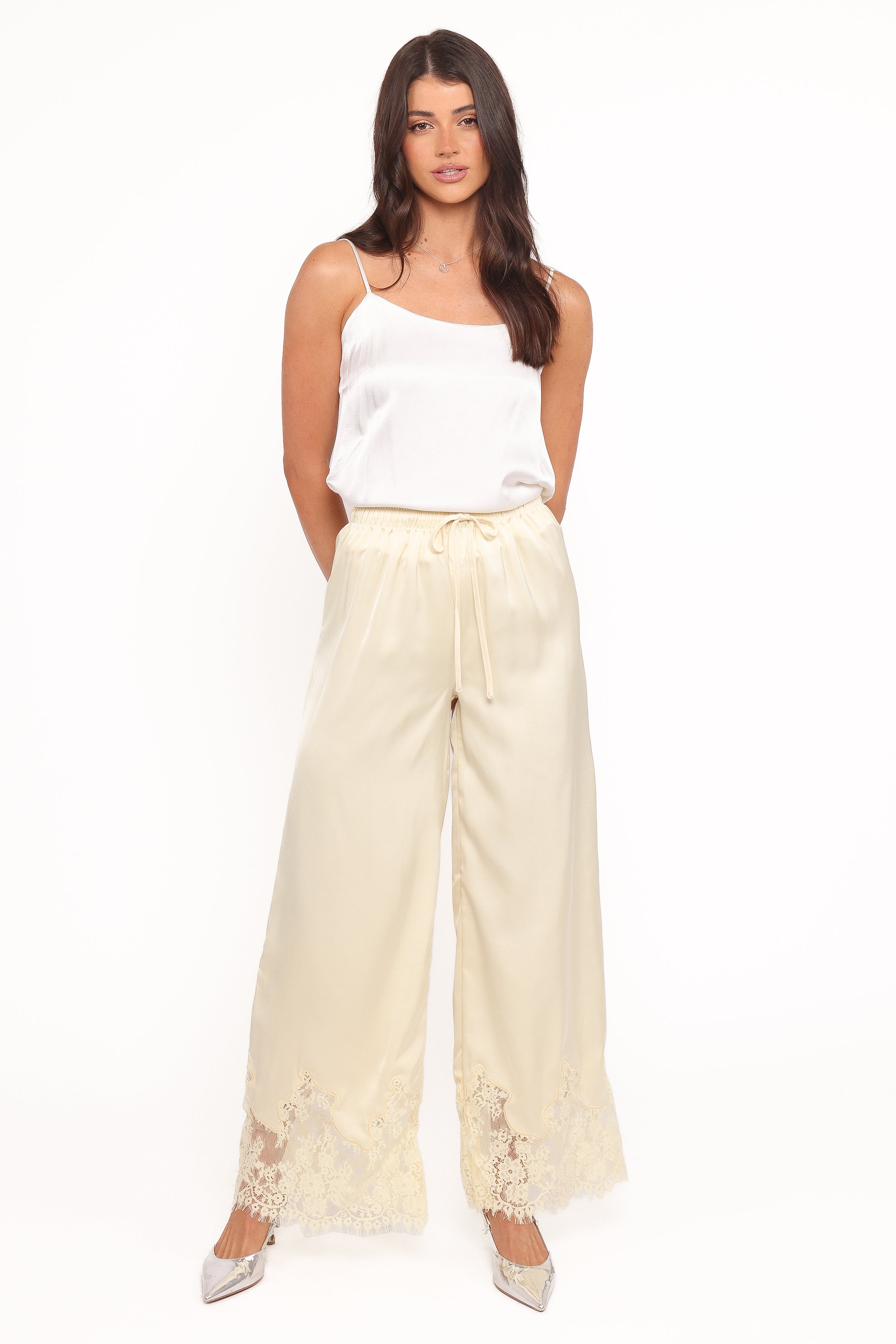 Petal and Pup USA BOTTOMS Viola Drawstring Wide Leg Pant - Yellow