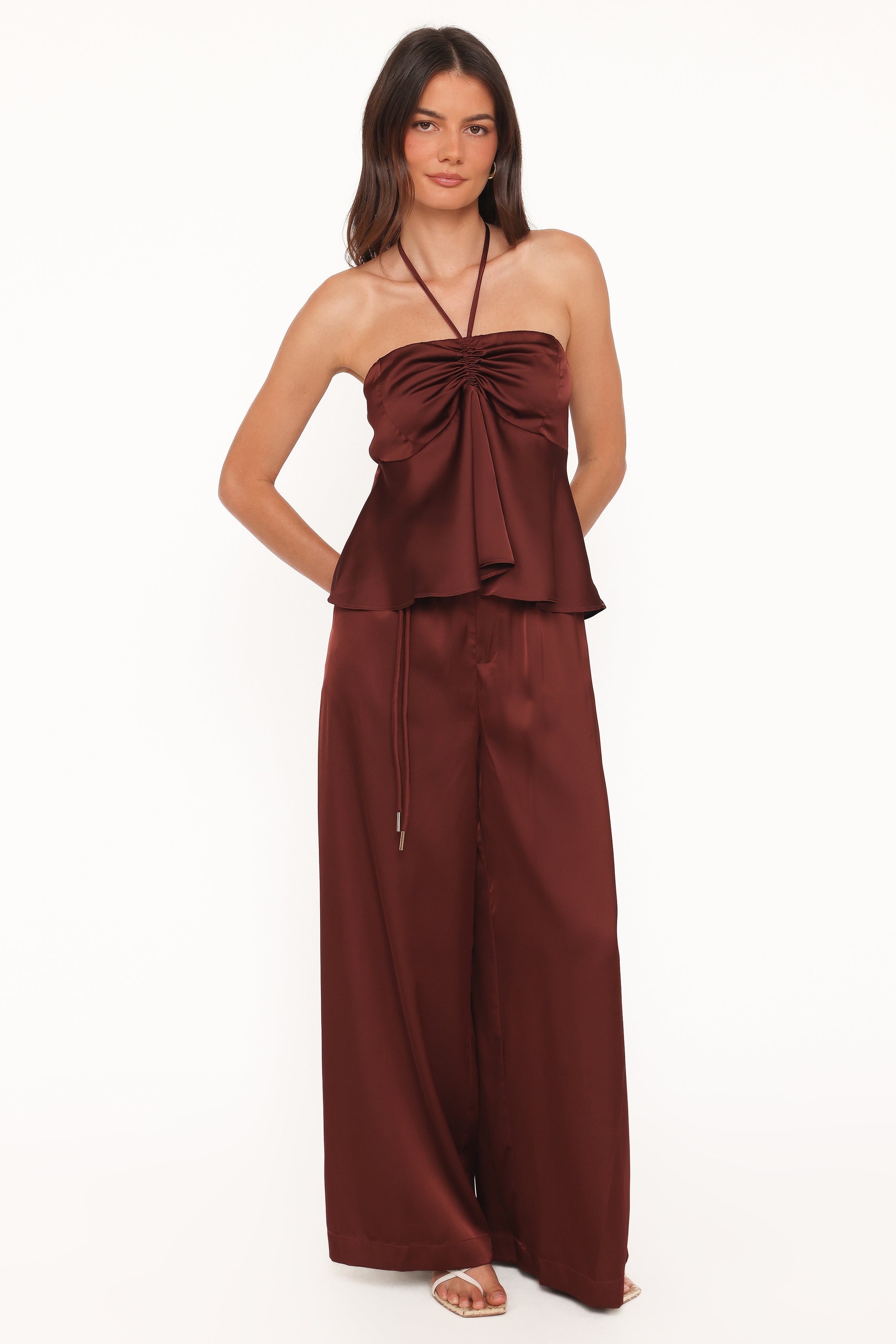 Petal and Pup USA BOTTOMS Vita Tailored Pant - Brown