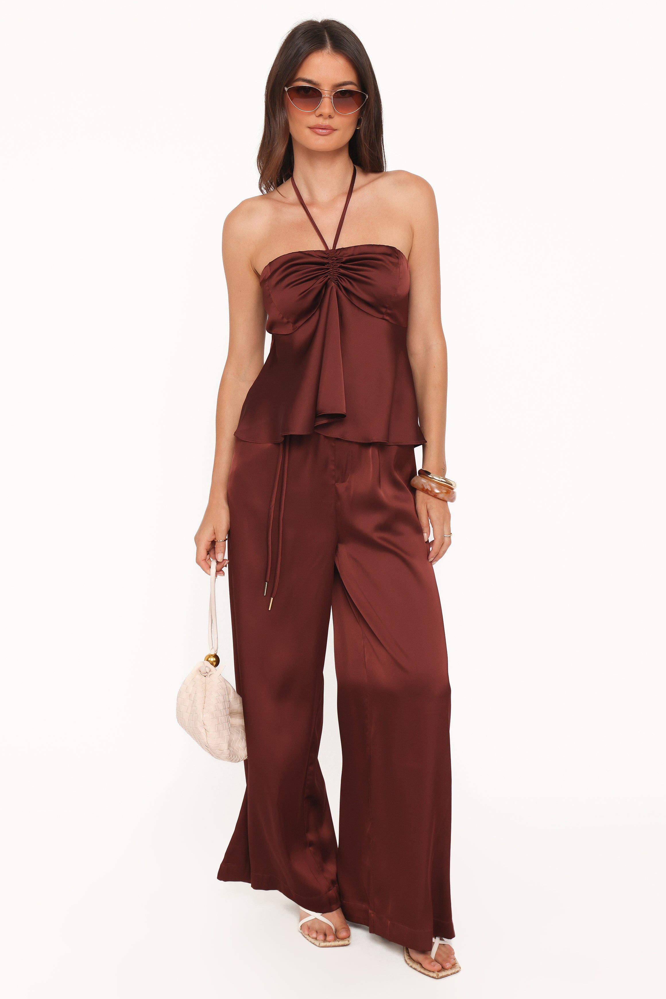 Petal and Pup USA BOTTOMS Vita Tailored Pant - Brown