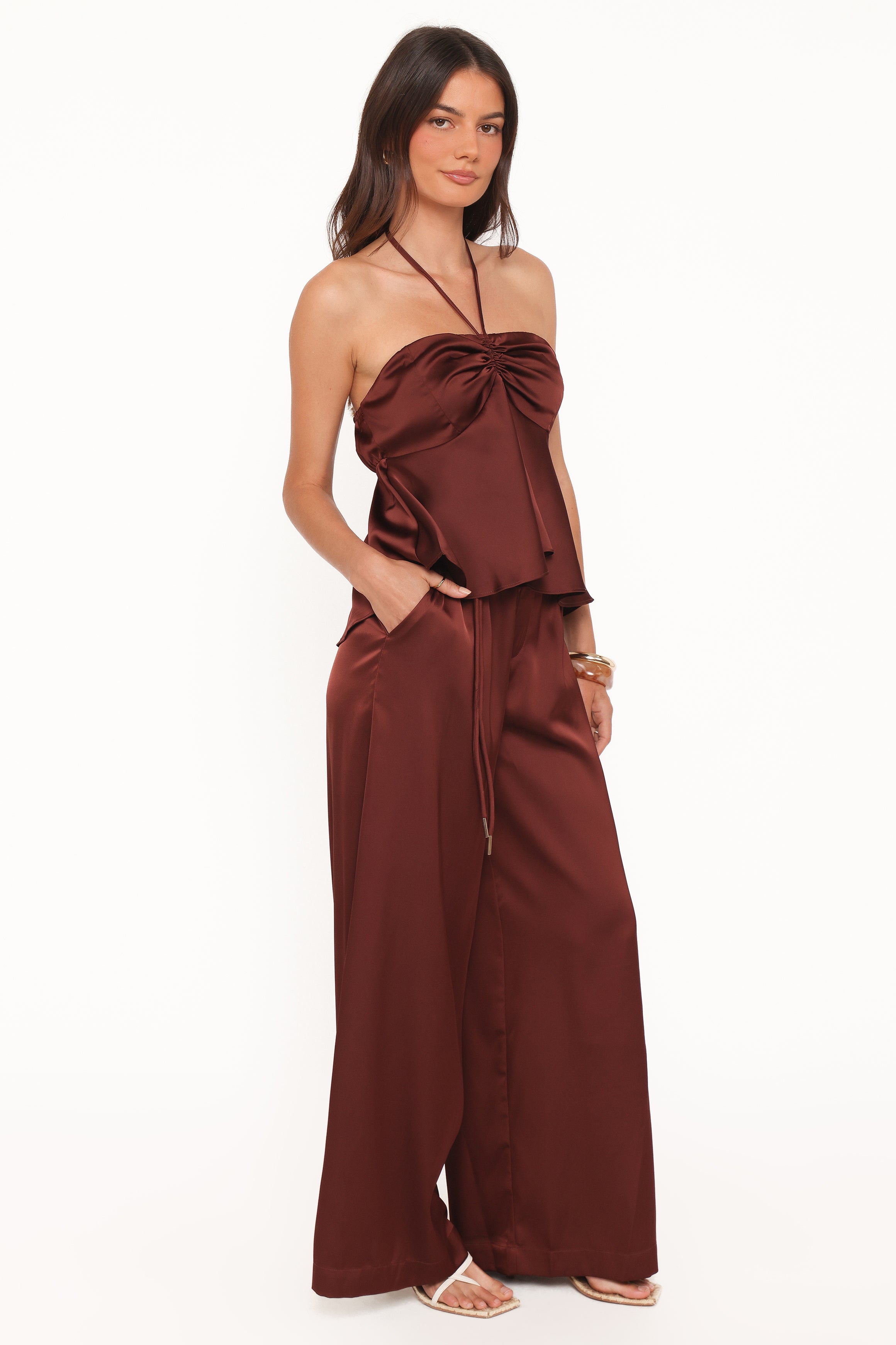 Petal and Pup USA BOTTOMS Vita Tailored Pant - Brown