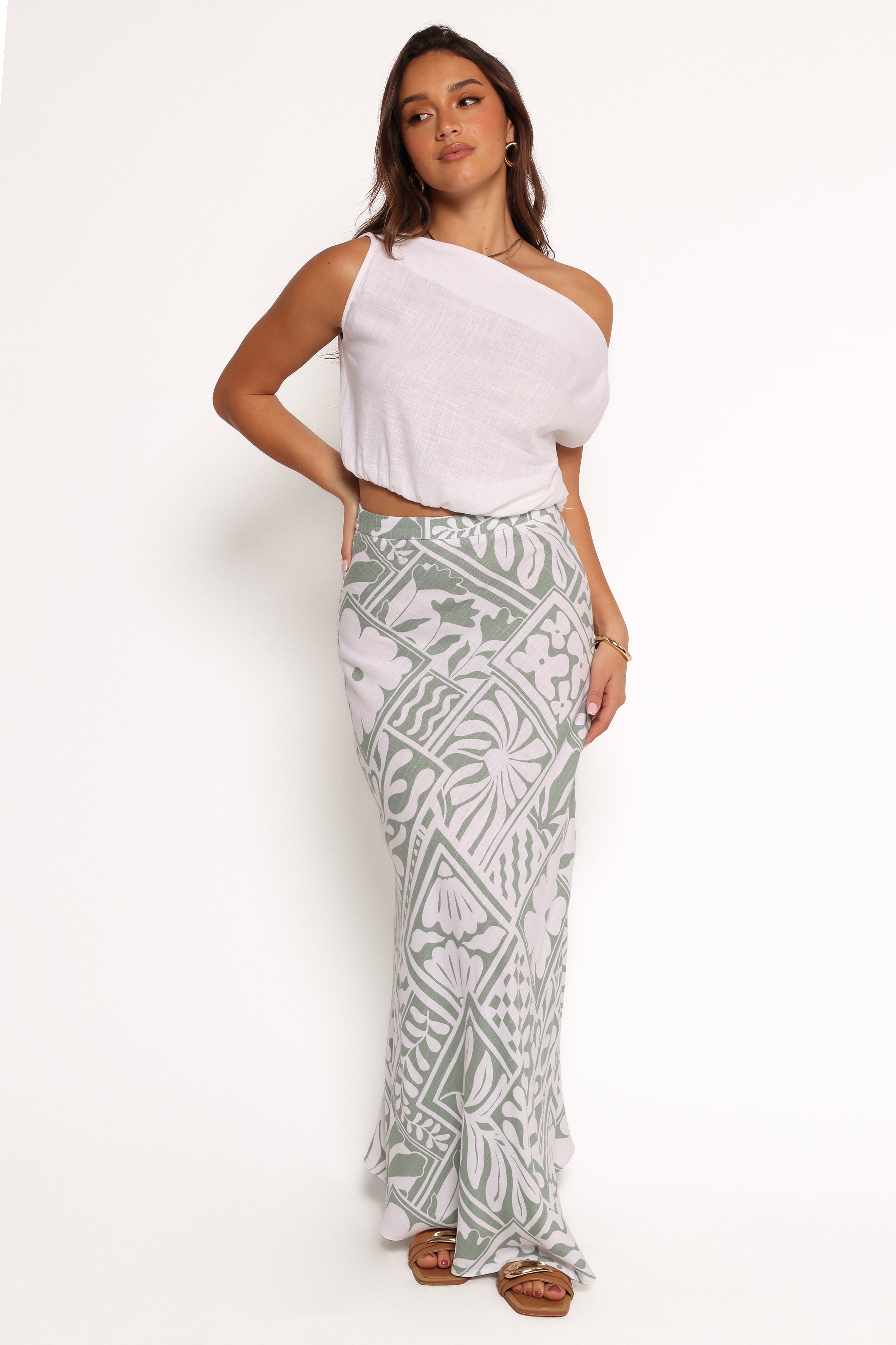 Petal and Pup USA BOTTOMS Willow Maxi Skirt - Sage Print