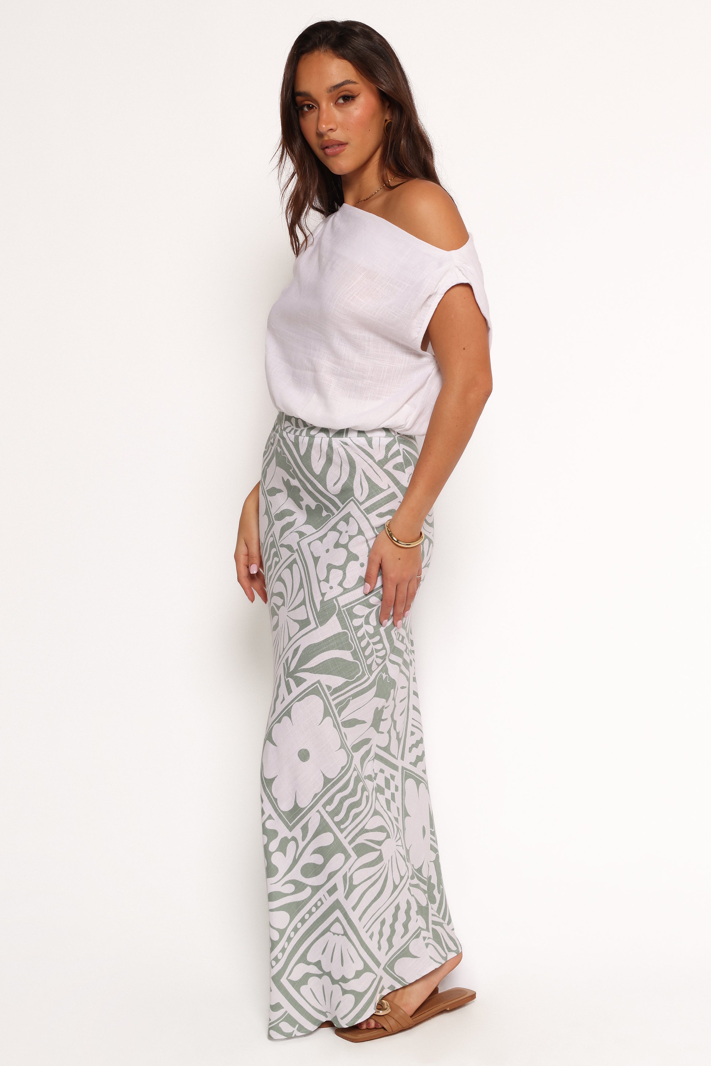 Petal and Pup USA BOTTOMS Willow Maxi Skirt - Sage Print