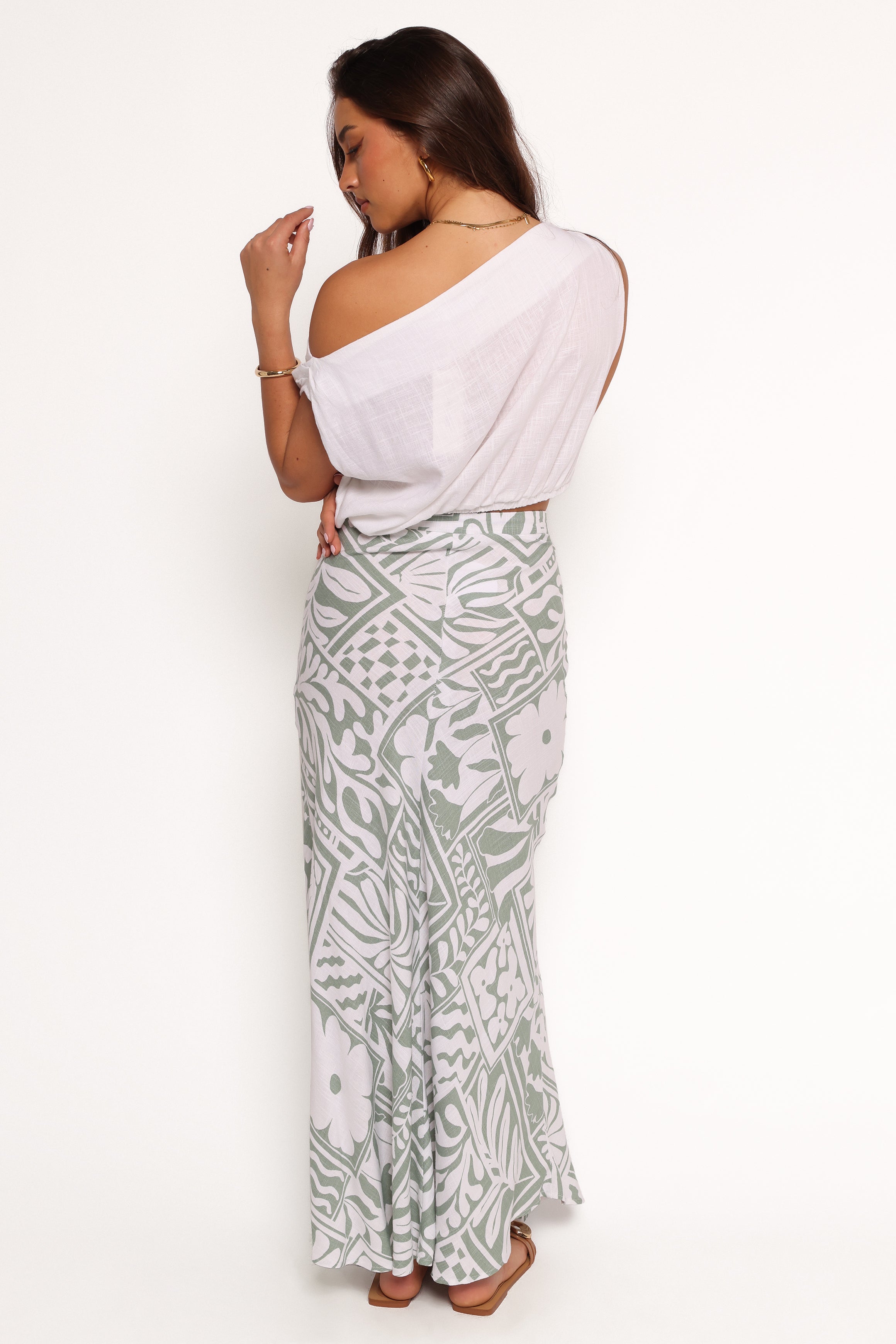 Petal and Pup USA BOTTOMS Willow Maxi Skirt - Sage Print