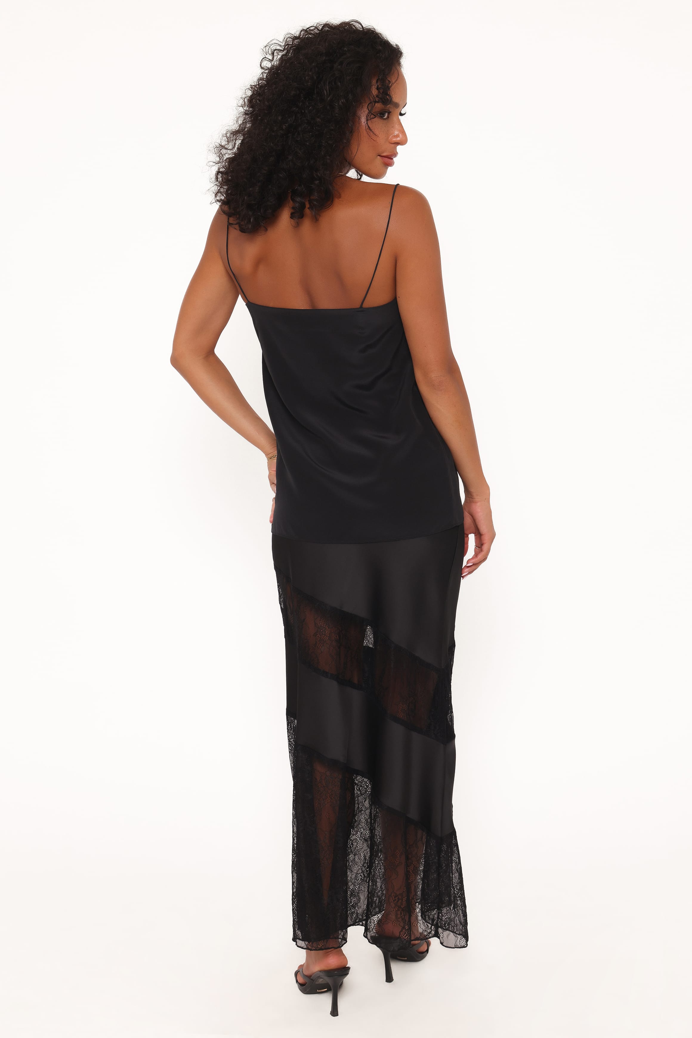 Petal and Pup USA BOTTOMS Winona Lace Maxi Skirt - Black