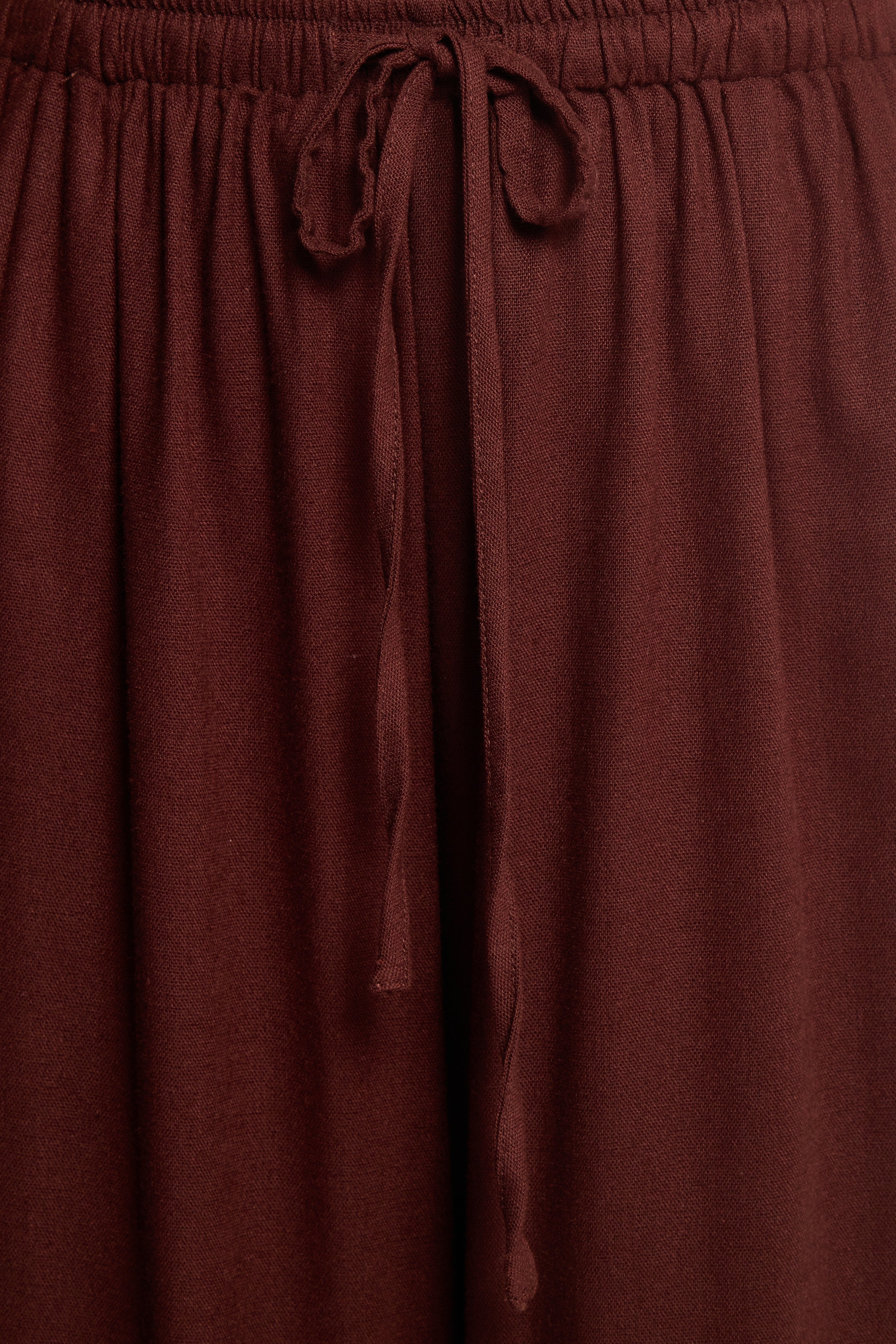Petal and Pup USA BOTTOMS Zane Tie Waist Pant - Chocolate