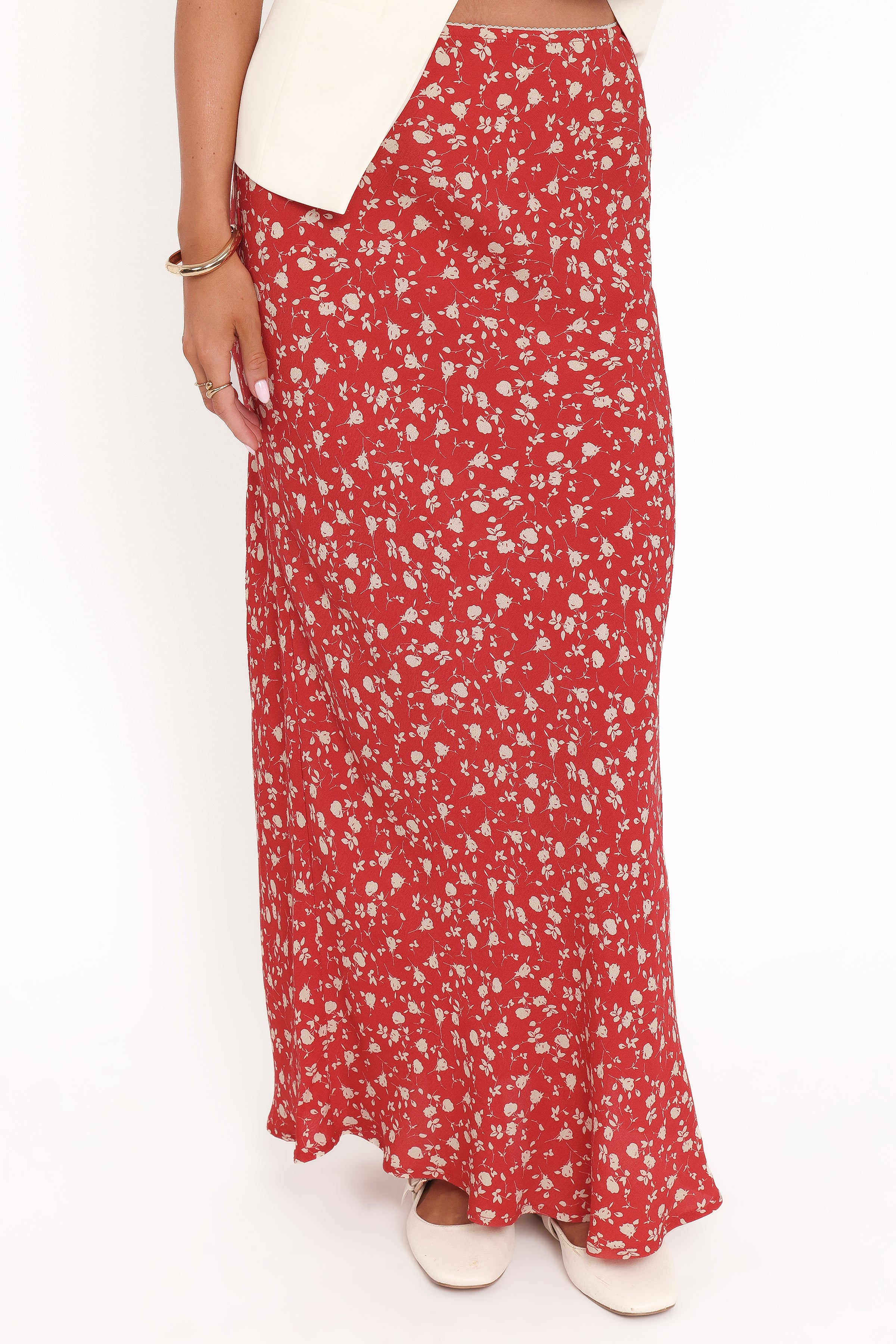 Petal and Pup USA BOTTOMS Zoella Maxi Skirt - Red Floral