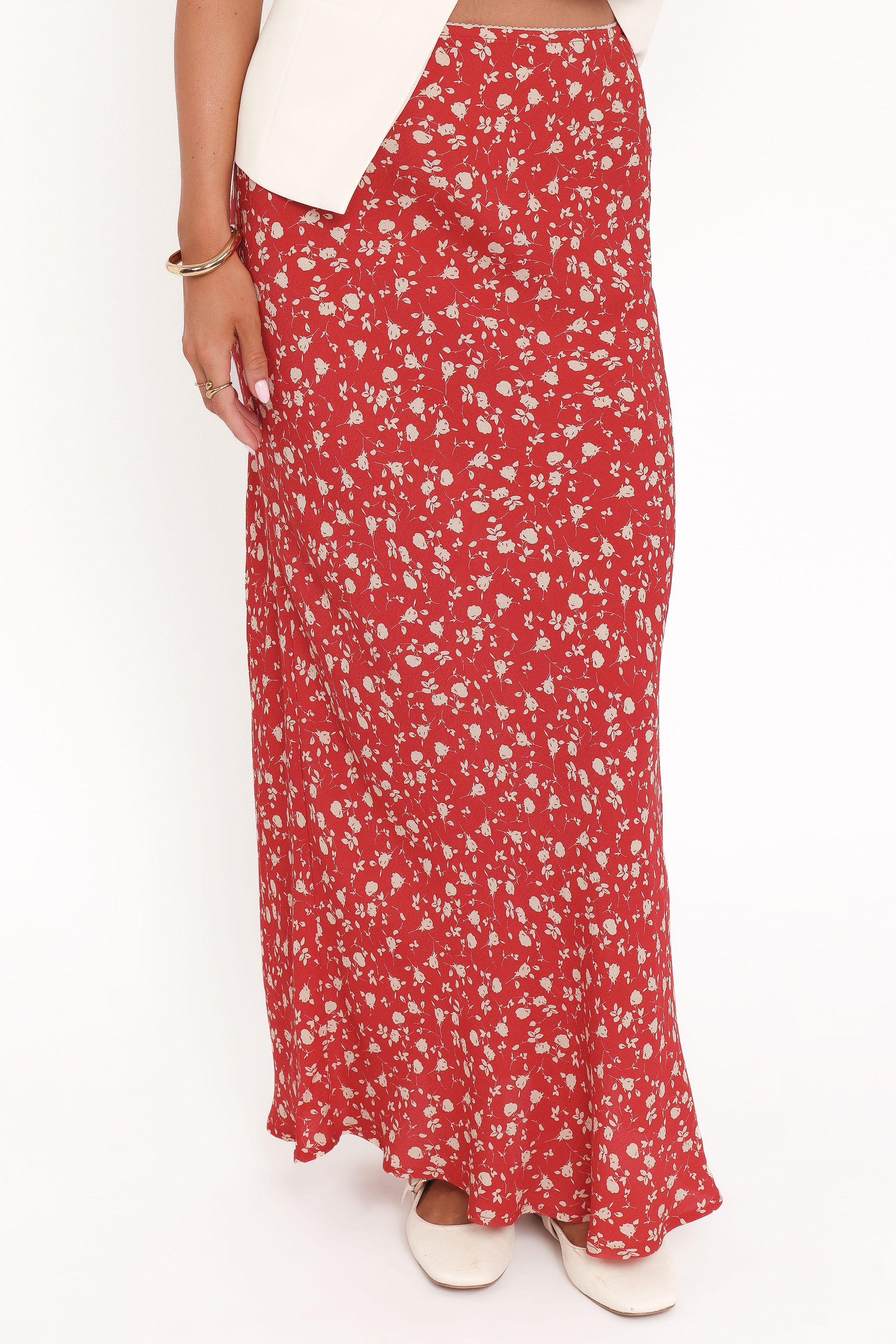 Petal and Pup USA BOTTOMS Zoella Maxi Skirt - Red Floral