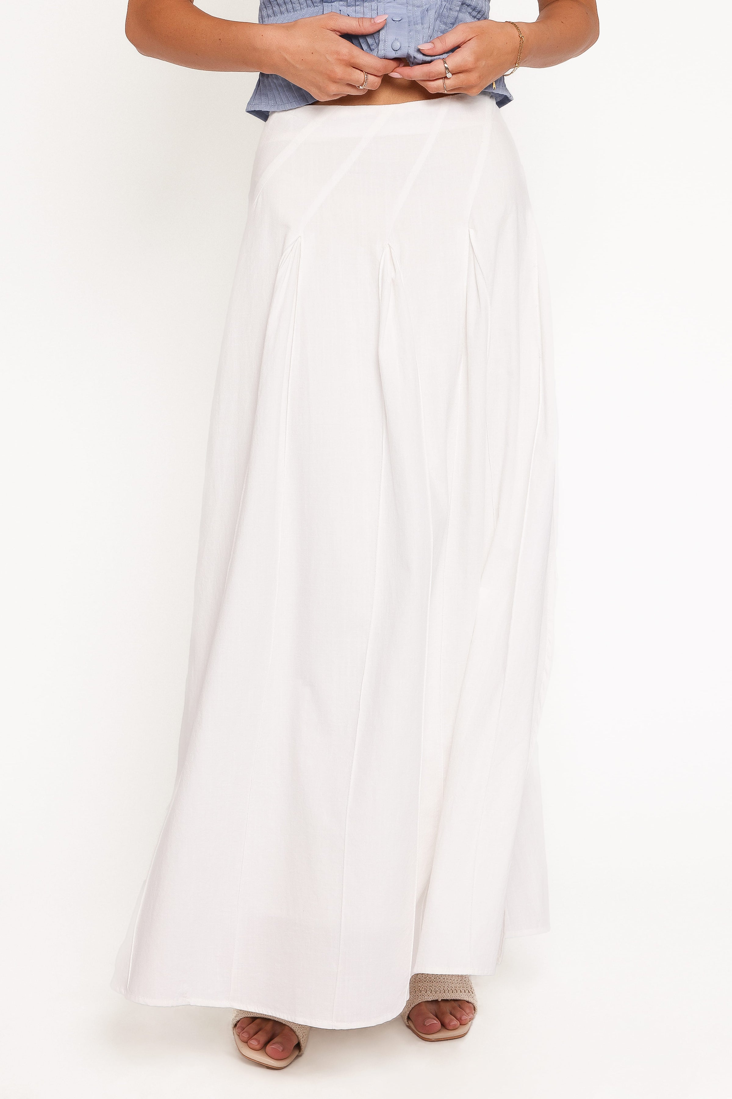 Petal and Pup USA BOTTOMS Zoey Maxi Skirt - White