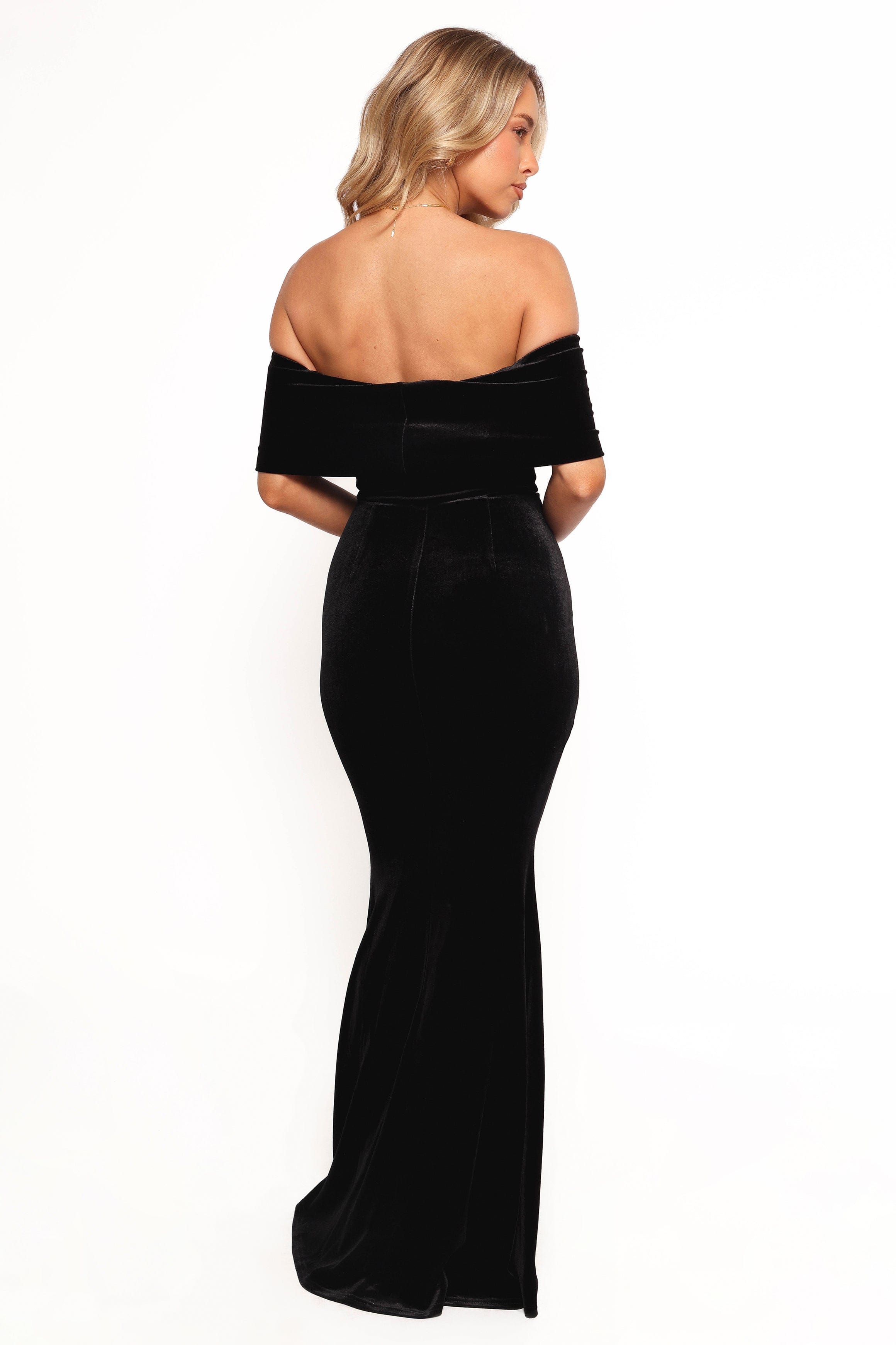 Petal and Pup USA DRESSES Adair Off Shoulder Maxi Dress - Black