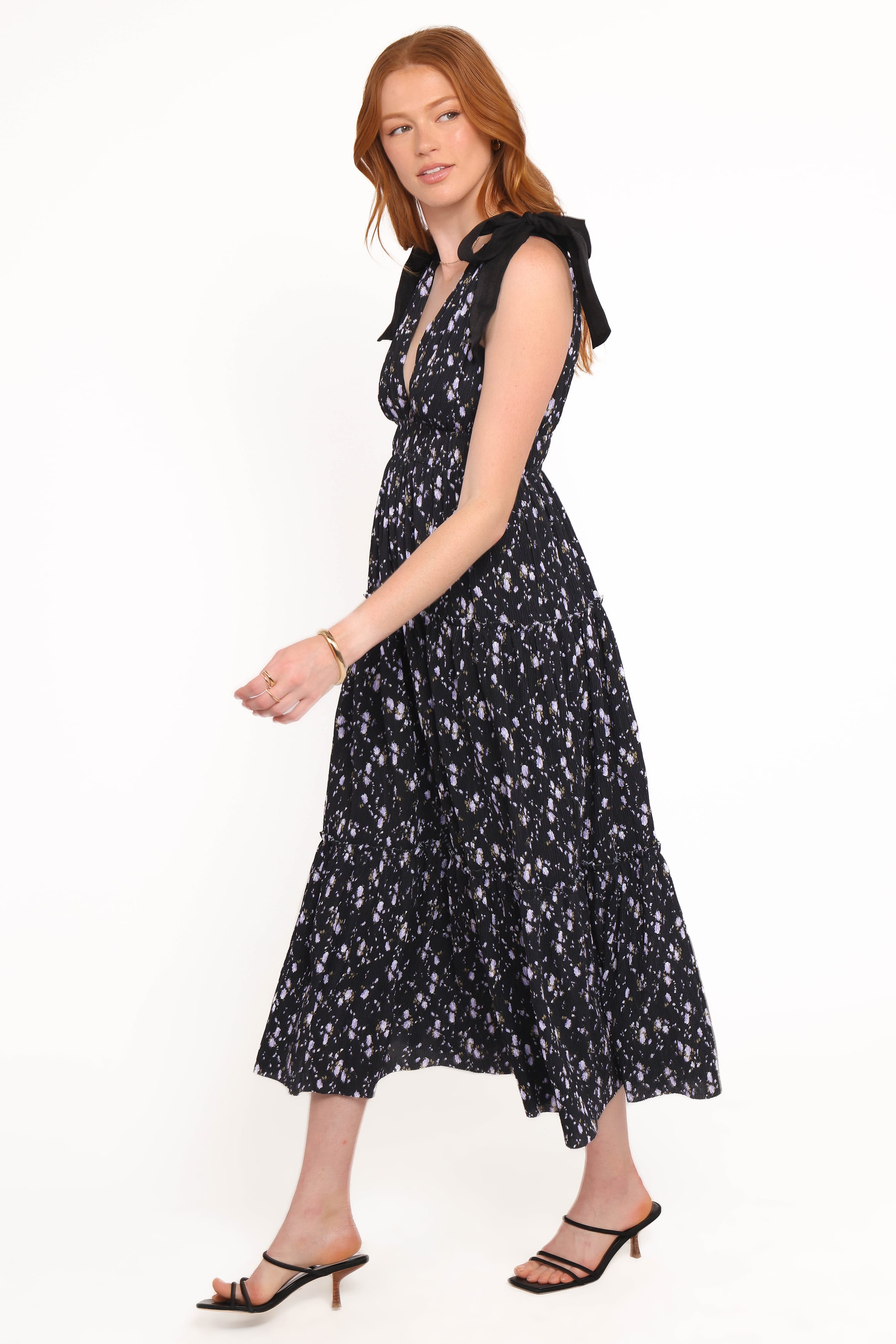 Petal and Pup USA DRESSES Adeline Maxi Dress - Black Floral