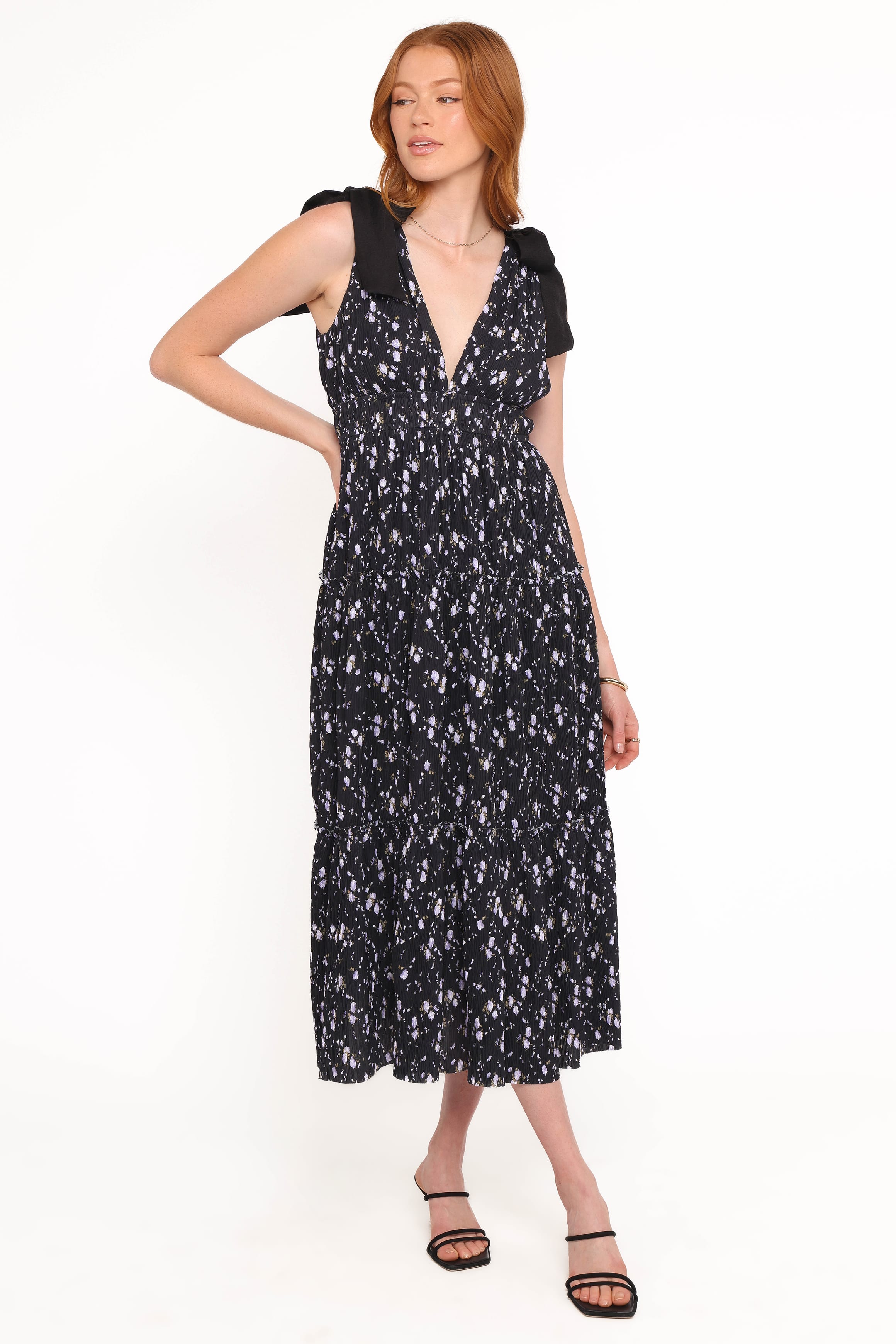 Petal and Pup USA DRESSES Adeline Maxi Dress - Black Floral