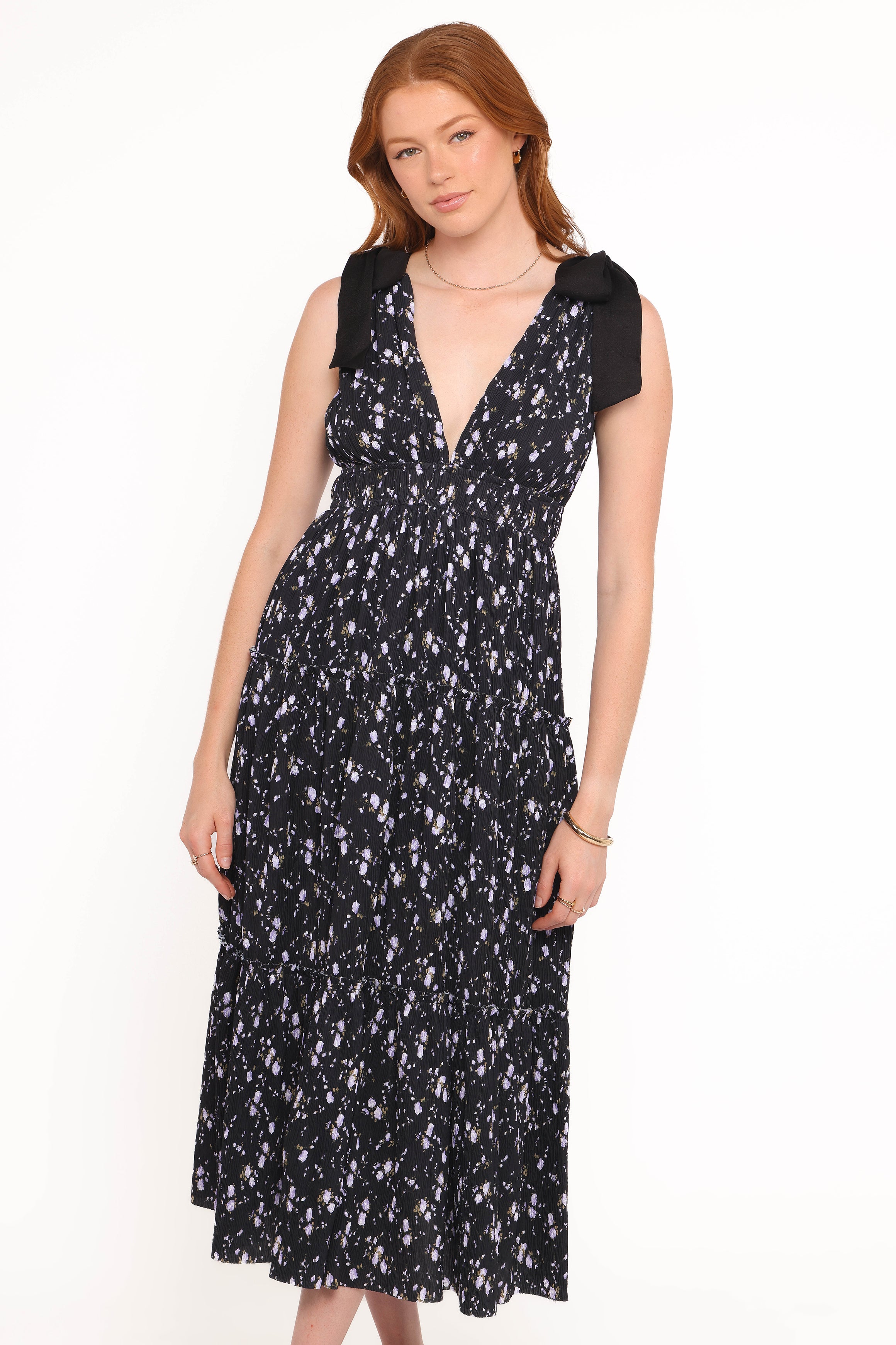 Petal and Pup USA DRESSES Adeline Maxi Dress - Black Floral