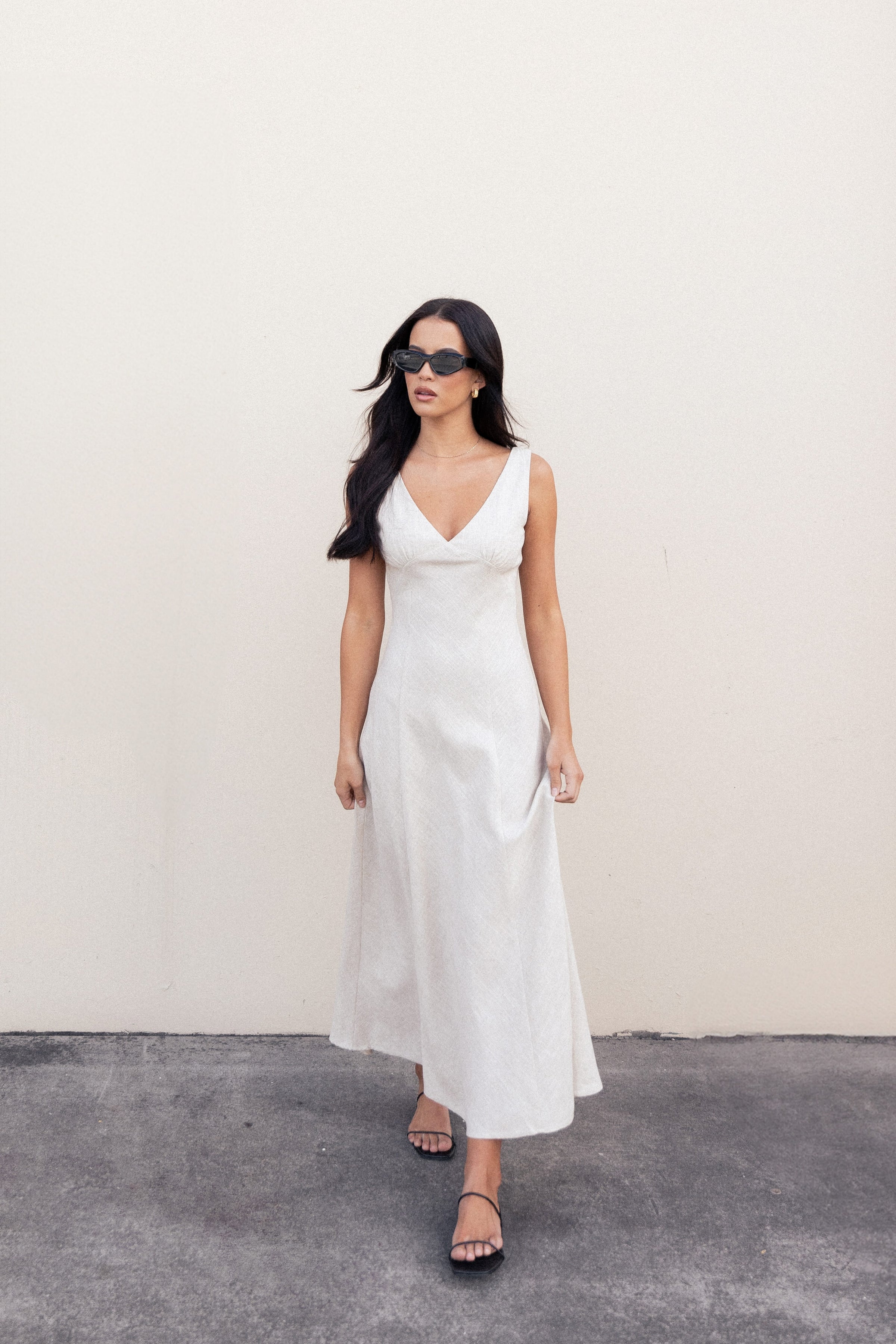 Petal and Pup USA DRESSES Adren Midi Dress - Oatmeal