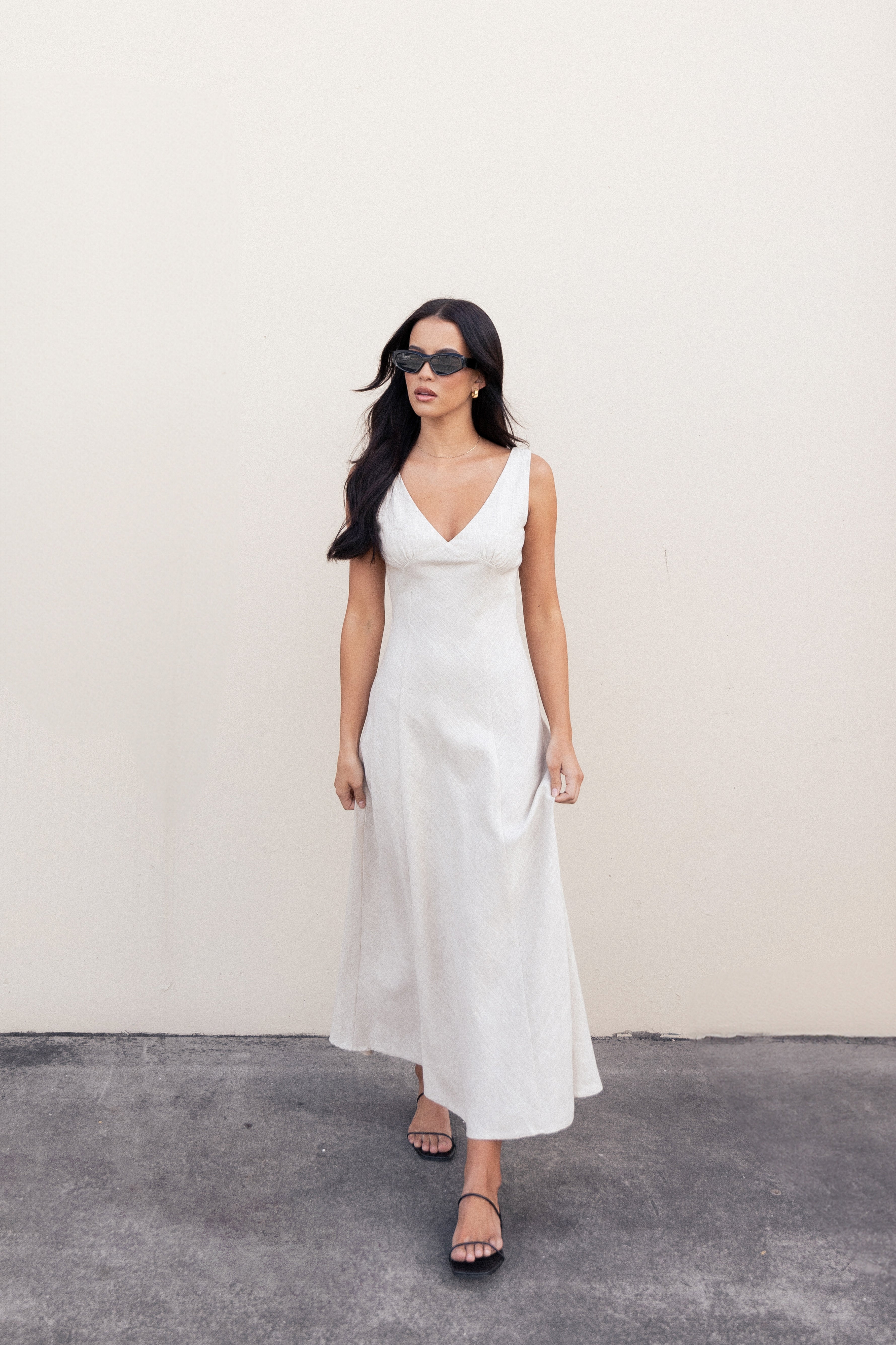 Petal and Pup USA DRESSES Adren Midi Dress - Oatmeal