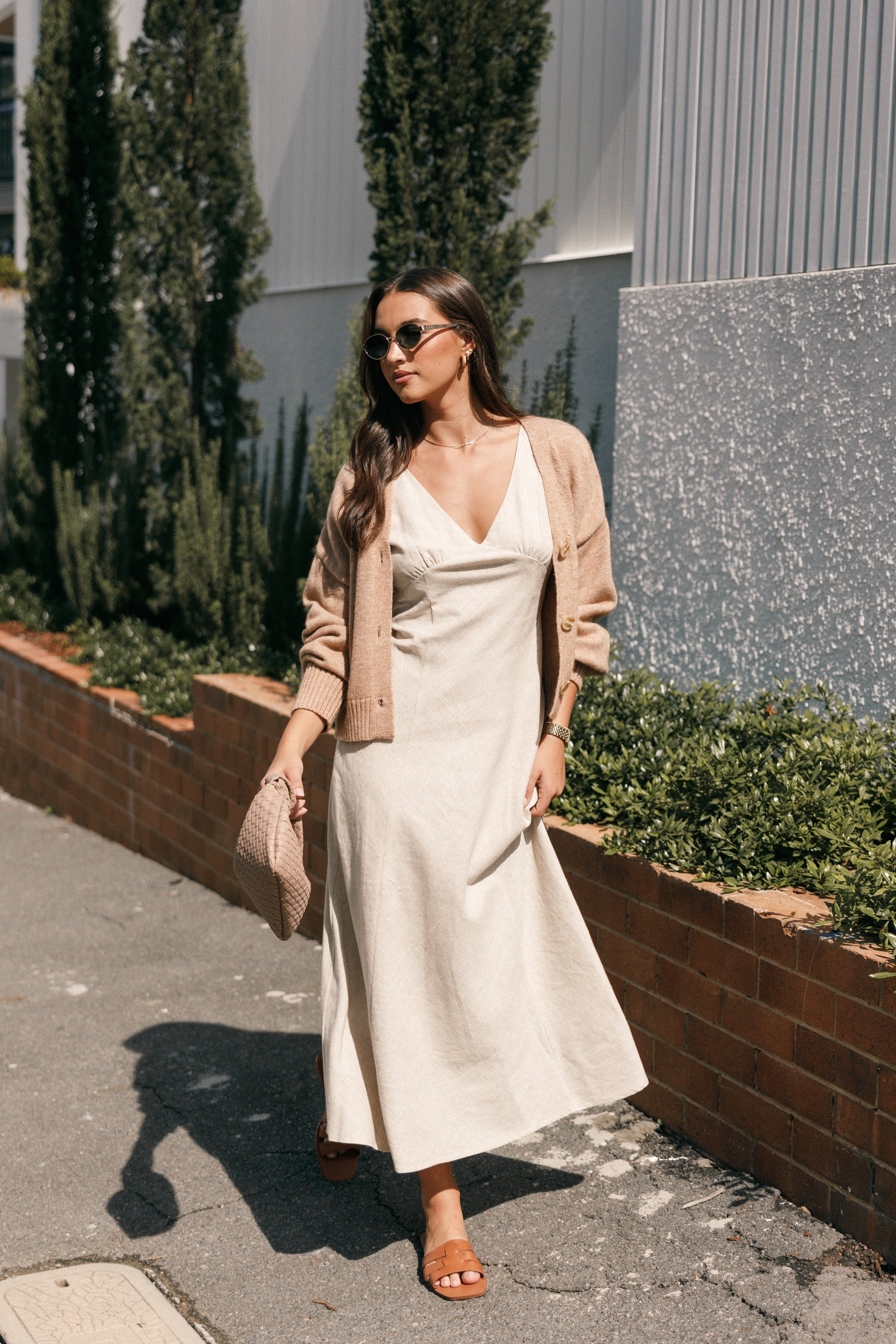 Petal and Pup USA DRESSES Adren Midi Dress - Oatmeal