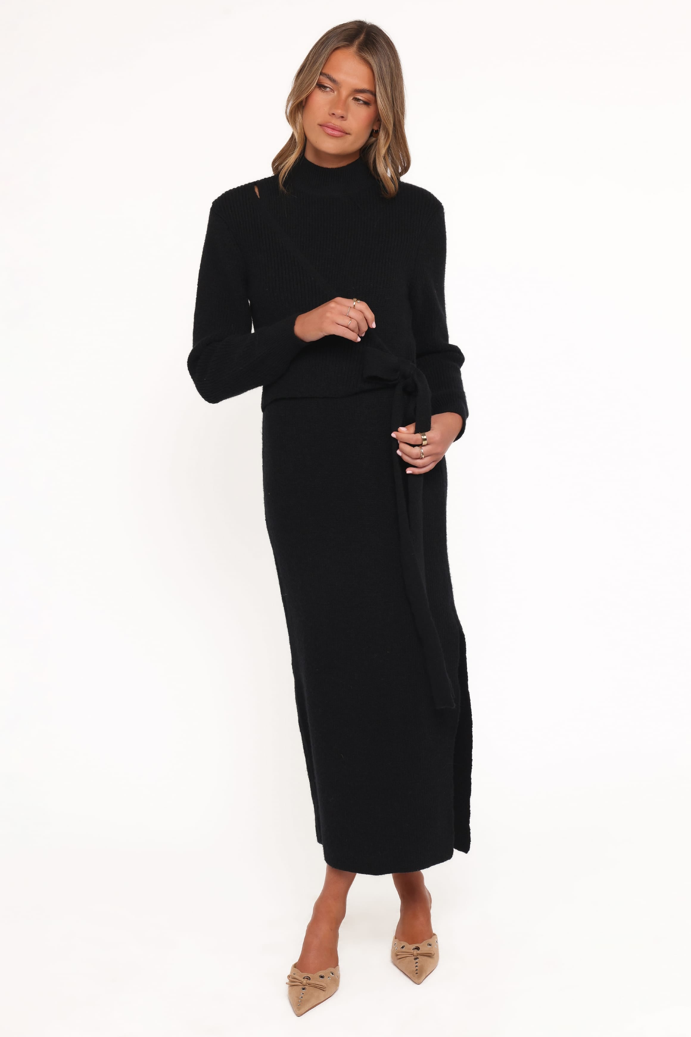 Petal and Pup USA DRESSES Aerin Knit Dress - Black