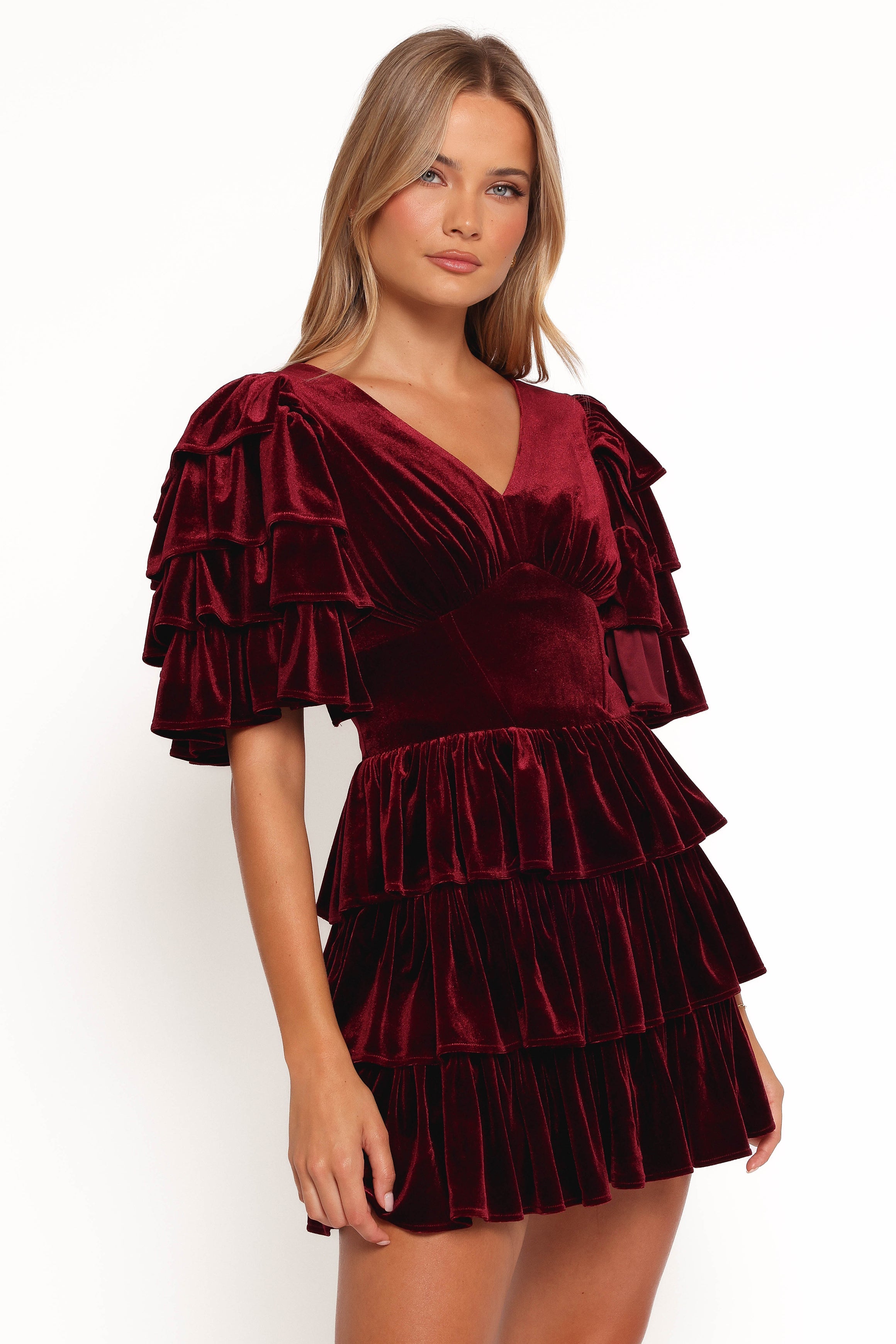 Petal and Pup USA DRESSES Agnes Mini Dress - Wine