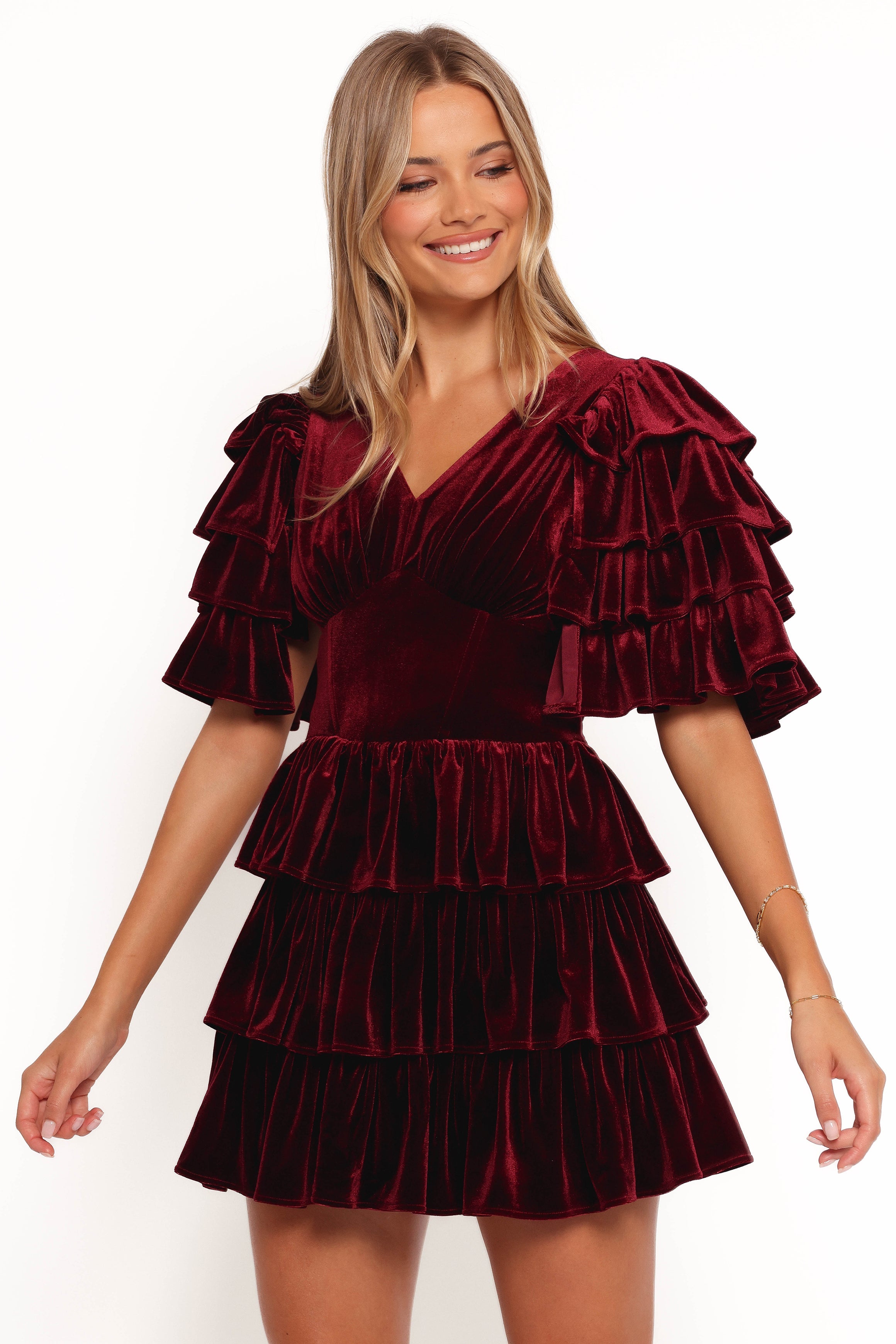 Petal and Pup USA DRESSES Agnes Mini Dress - Wine